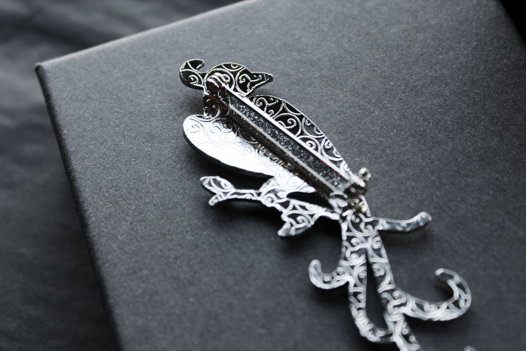 Bird of Paradise Enamel Brooch