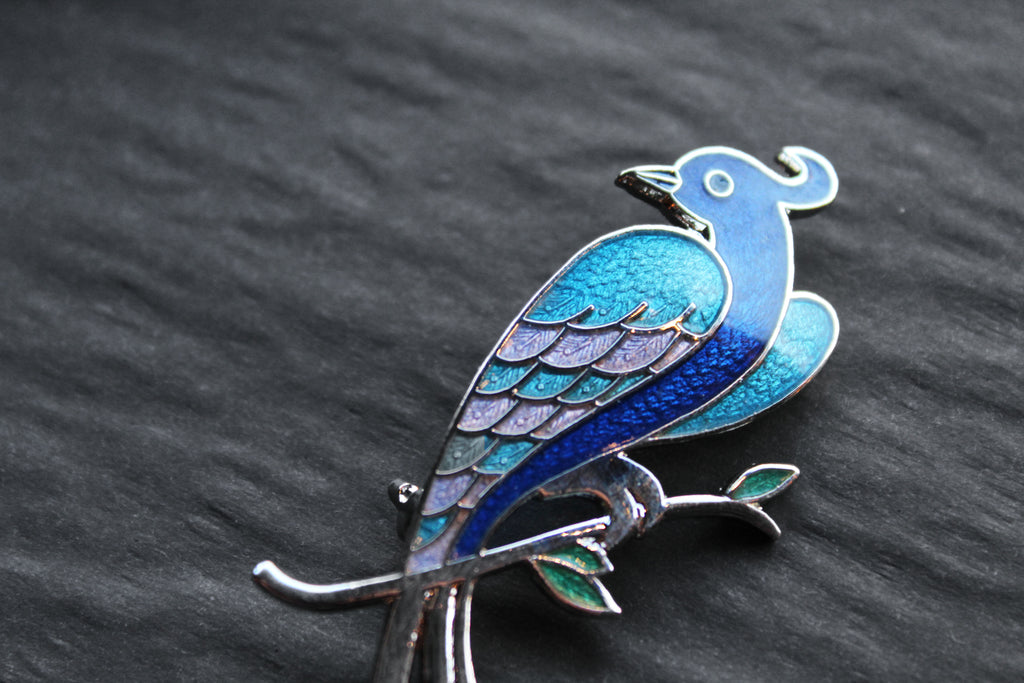 Bird of Paradise Enamel Brooch
