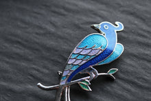 Load image into Gallery viewer, Bird of Paradise Enamel &amp; Silver Brooch
