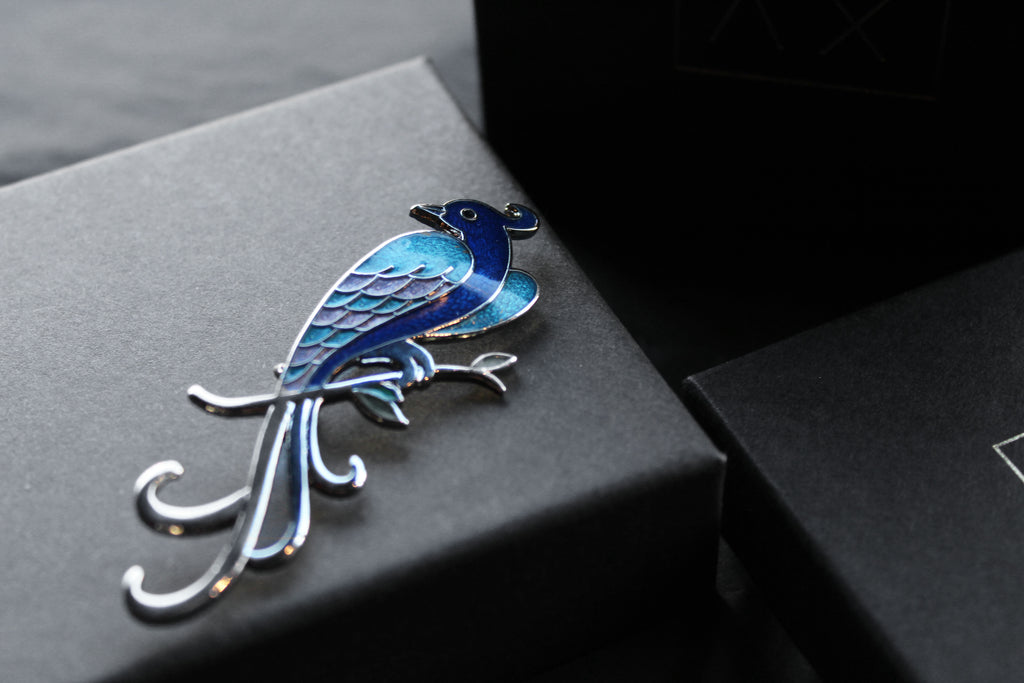 Bird of Paradise Enamel Brooch