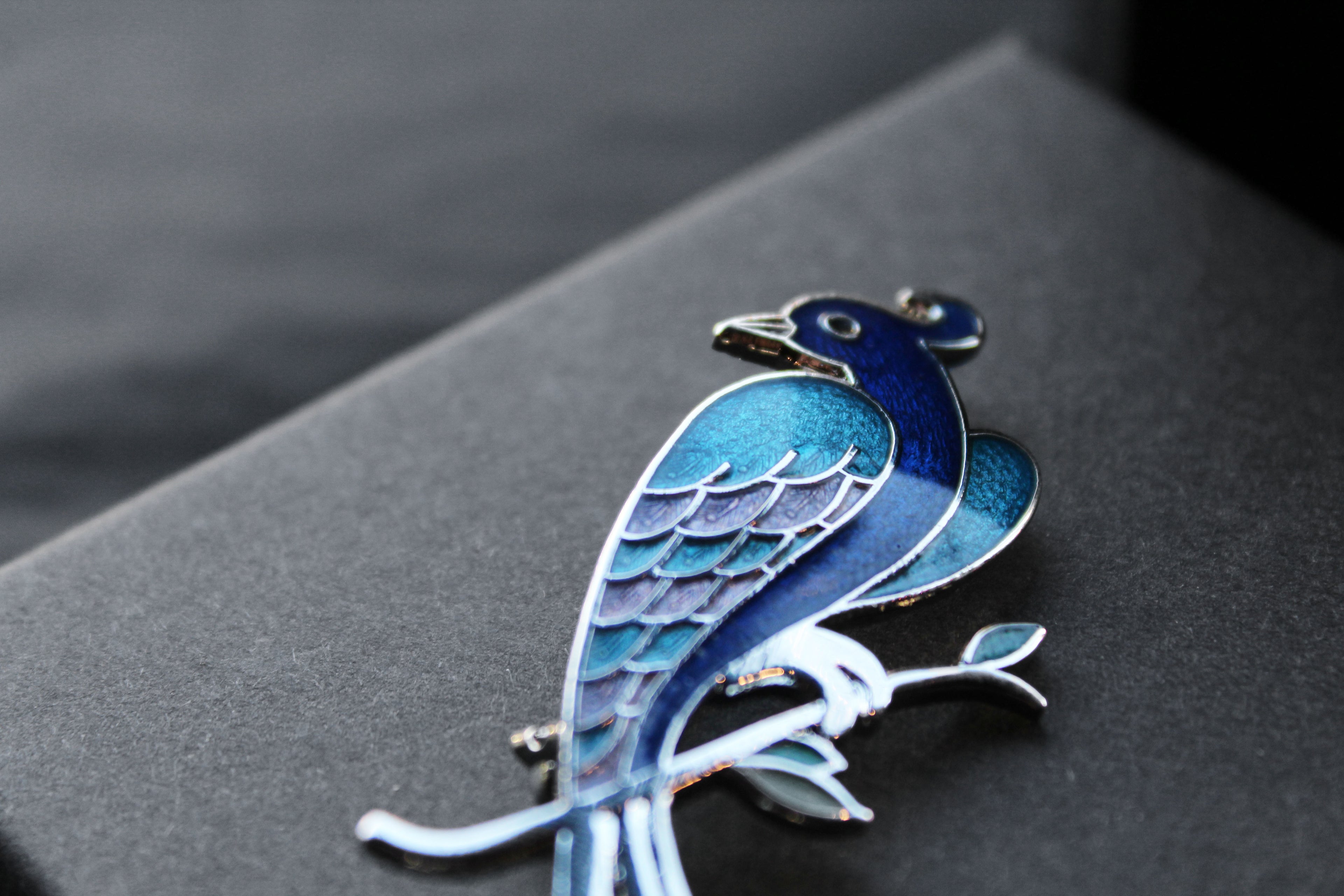 Bird of Paradise Enamel Brooch