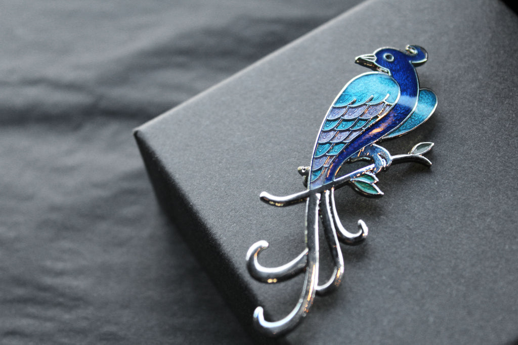 Bird of Paradise Enamel Brooch