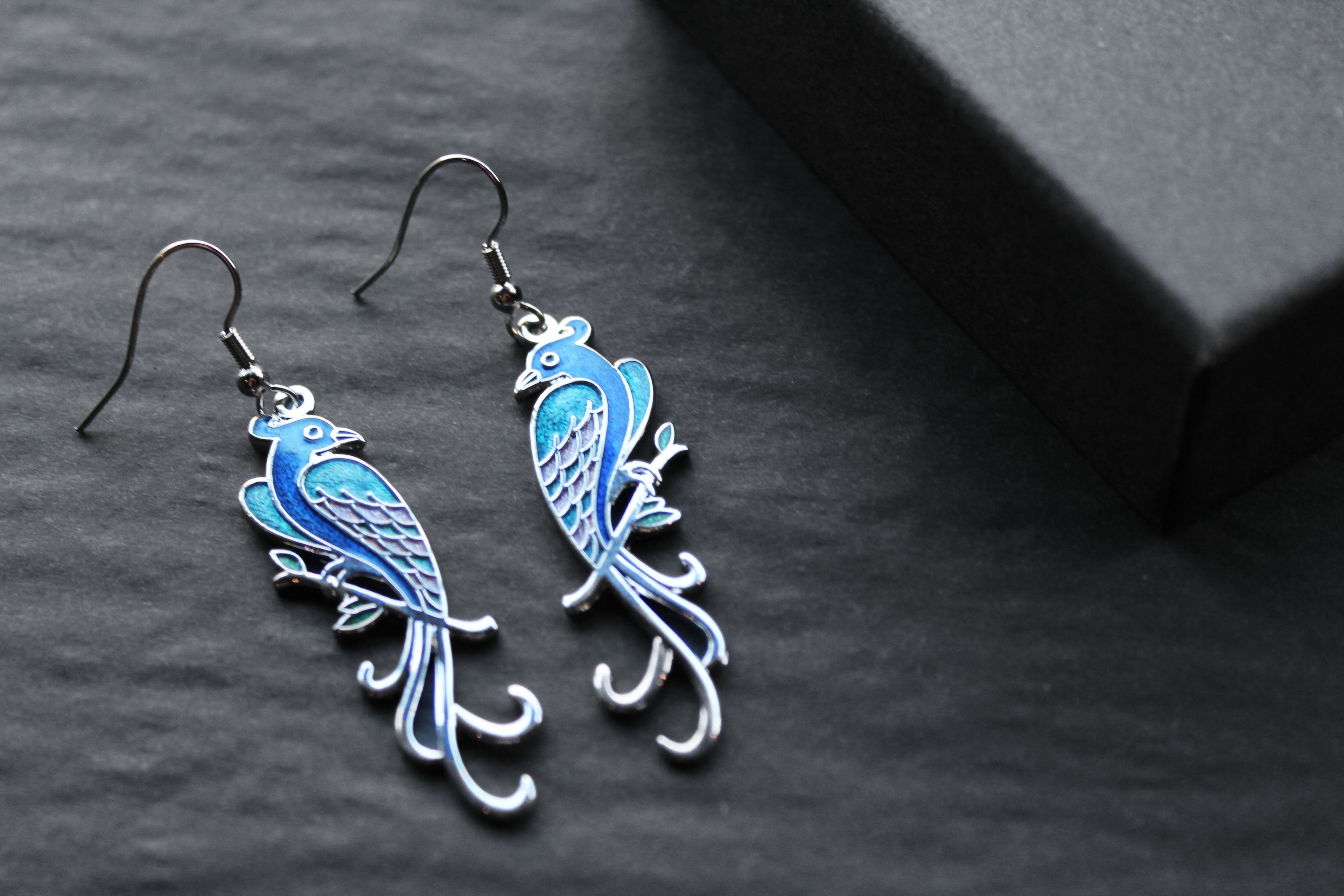 Bird of Paradise Enamel Earrings