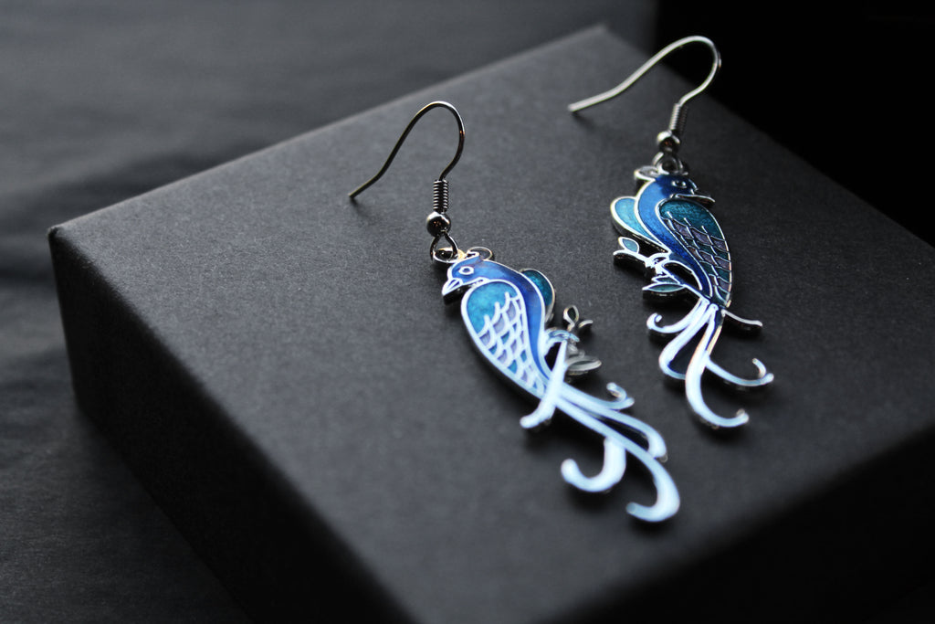 Bird of Paradise Enamel Earrings