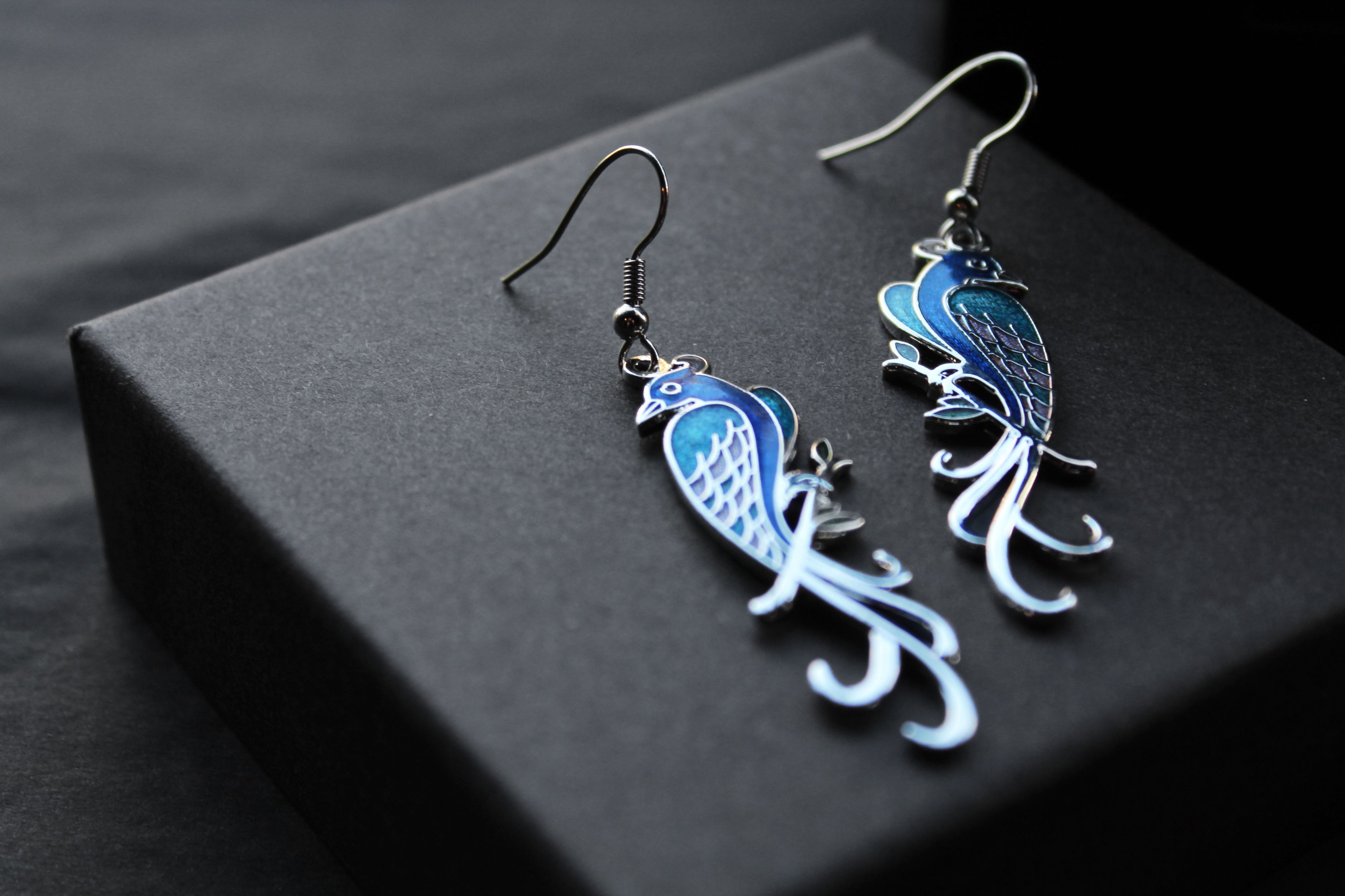 Bird of Paradise Enamel Earrings