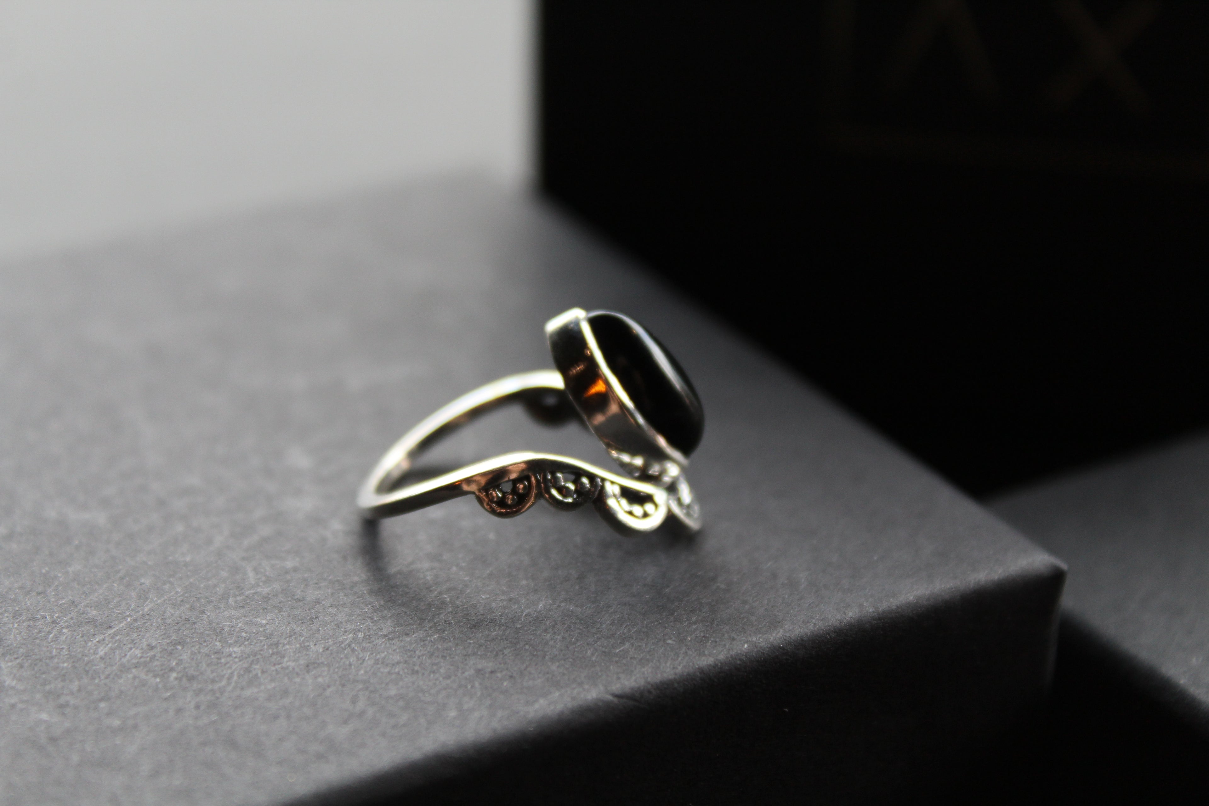 Black Onyx Crown Ring