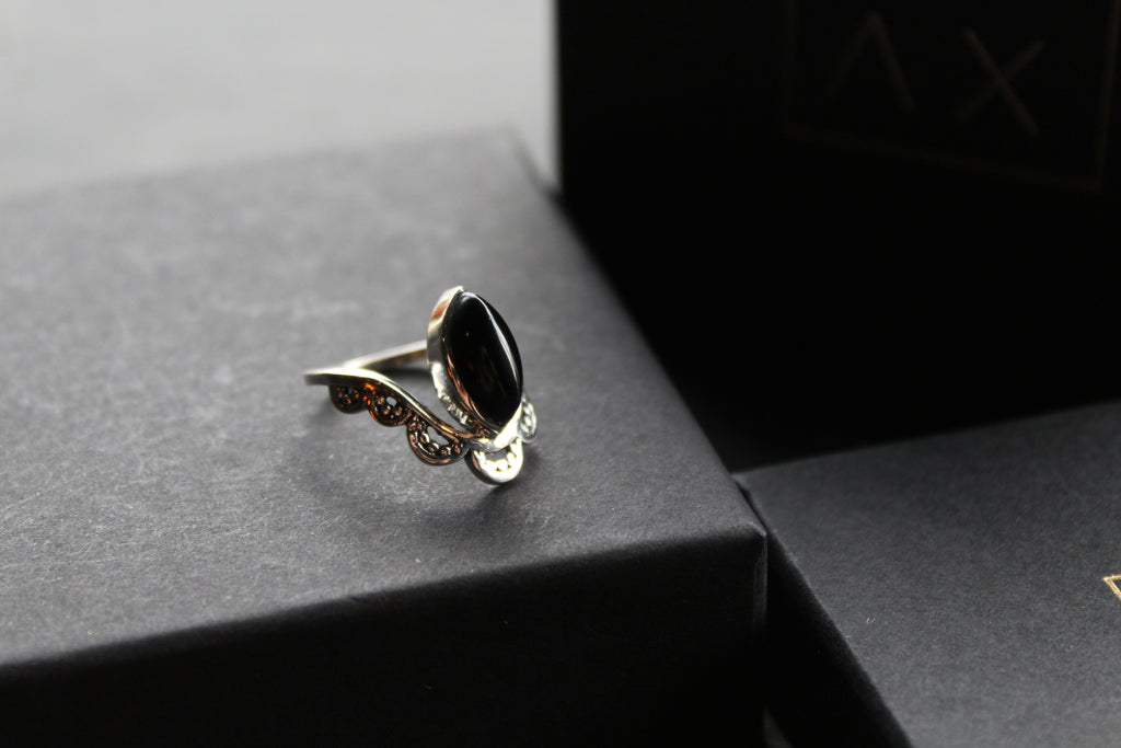 Black Onyx Crown Ring