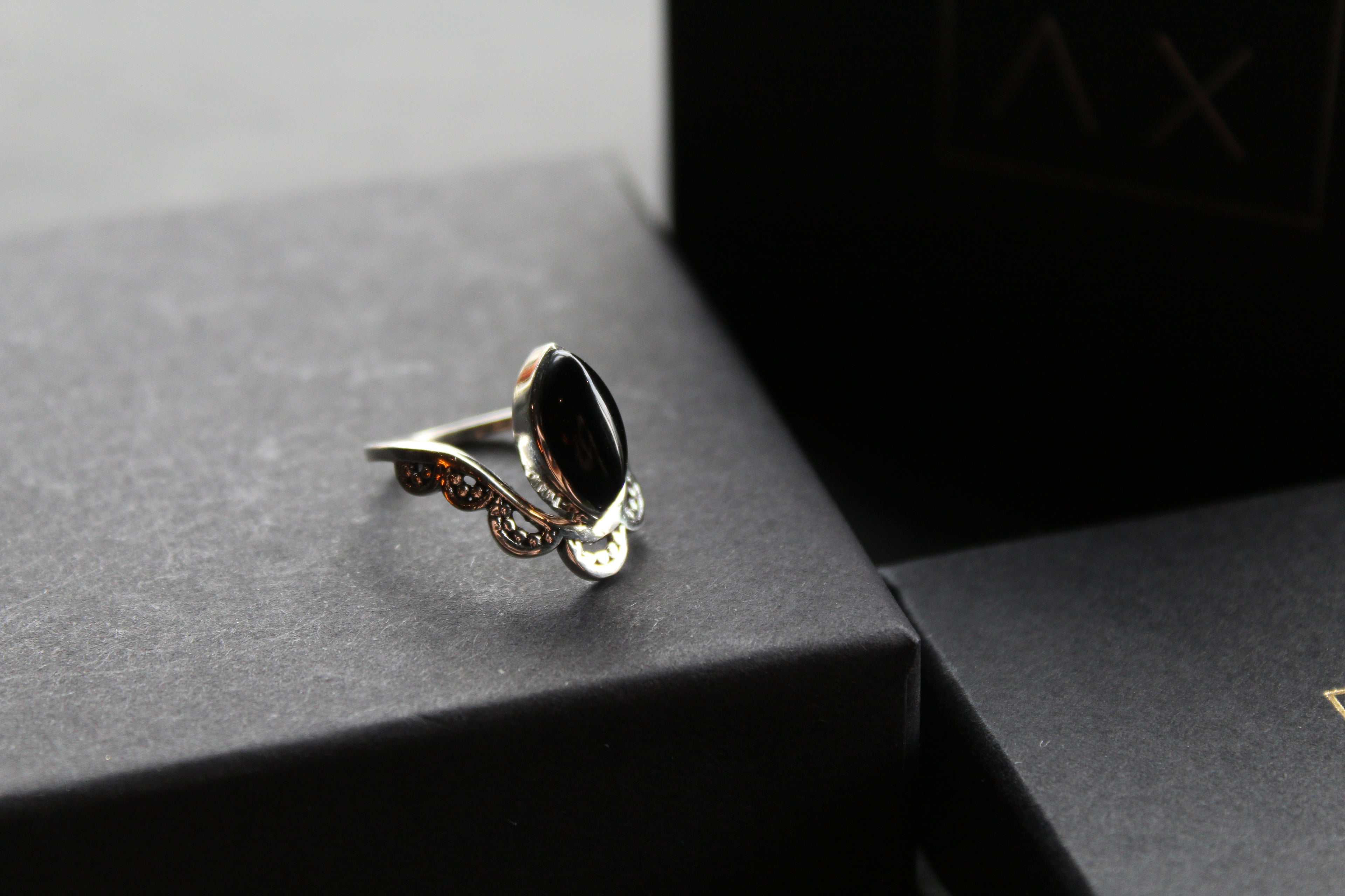 Black Onyx Crown Ring