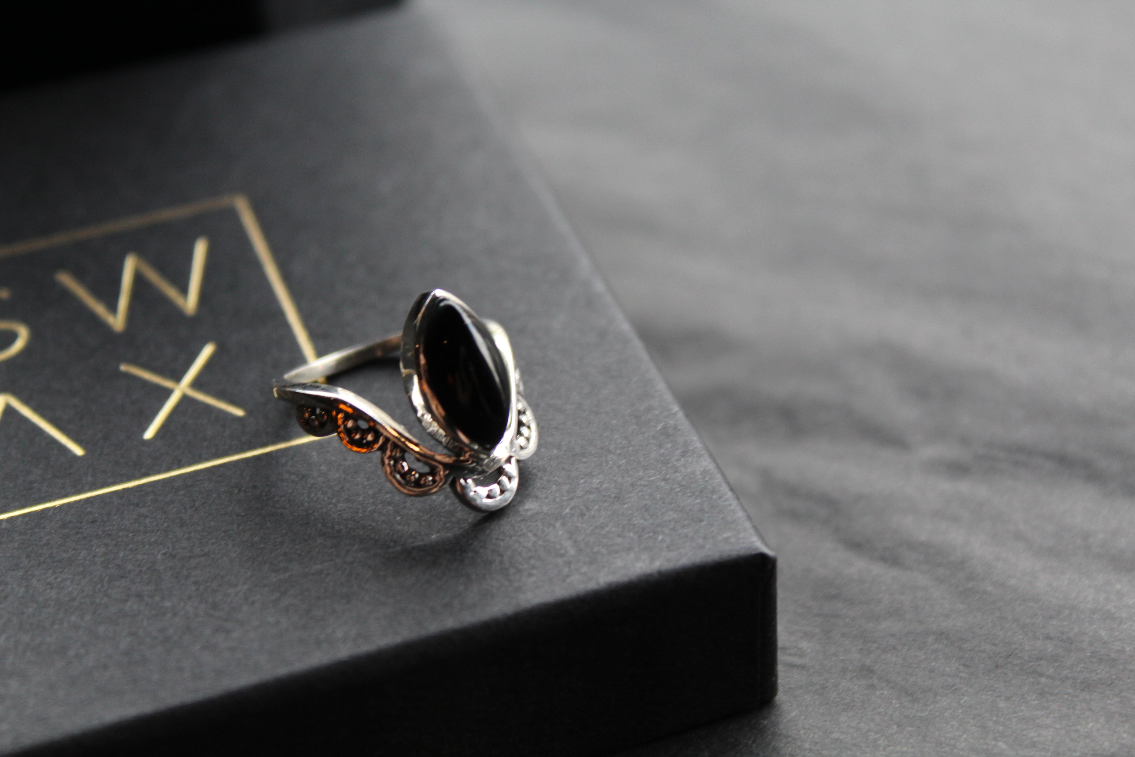 Black Onyx Crown Ring