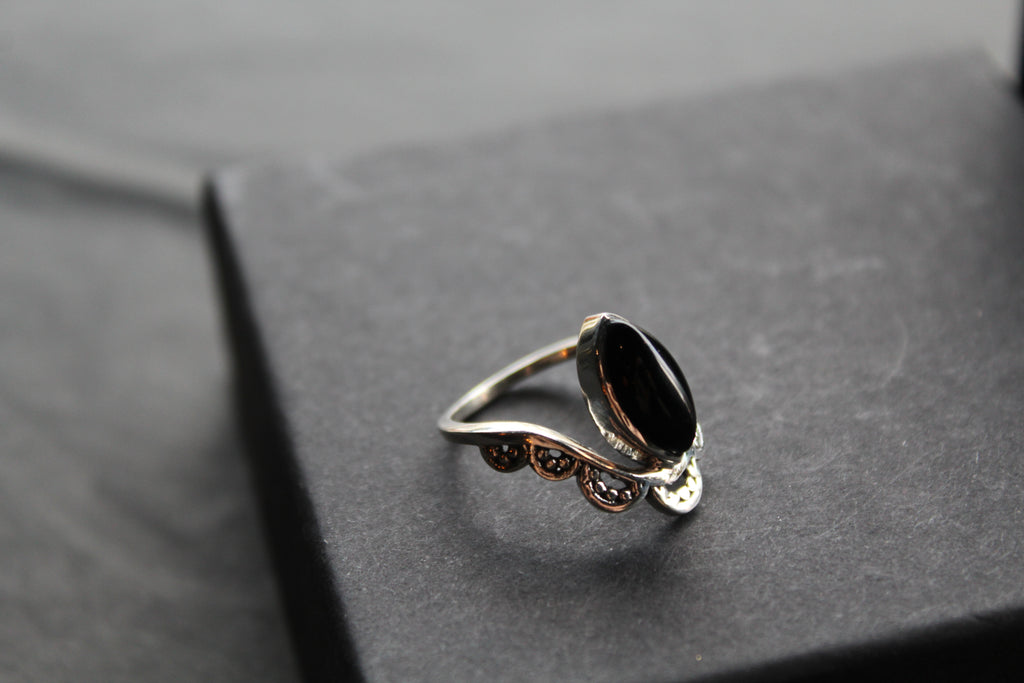Black Onyx Crown Ring
