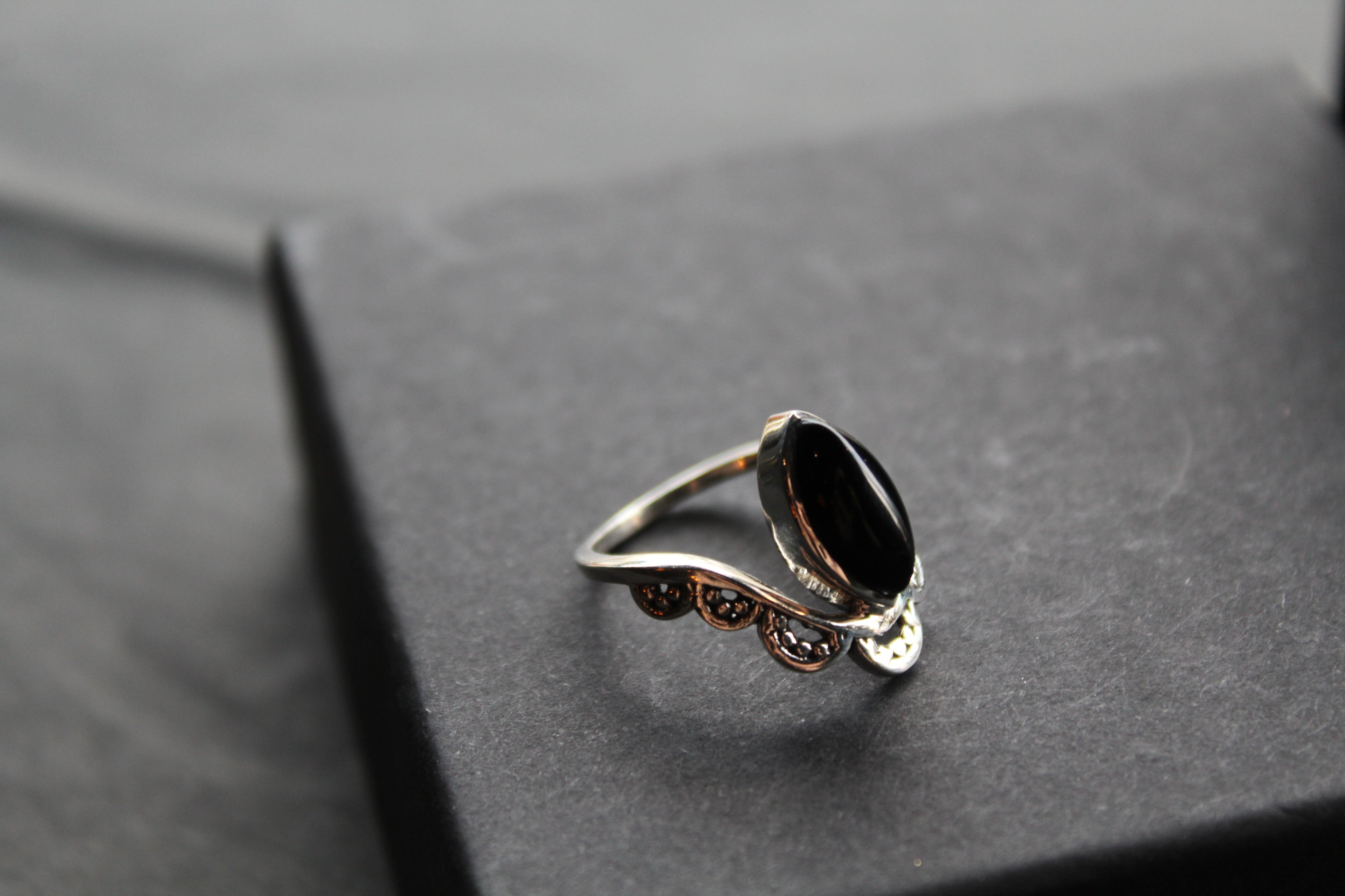 Black Onyx Crown Ring