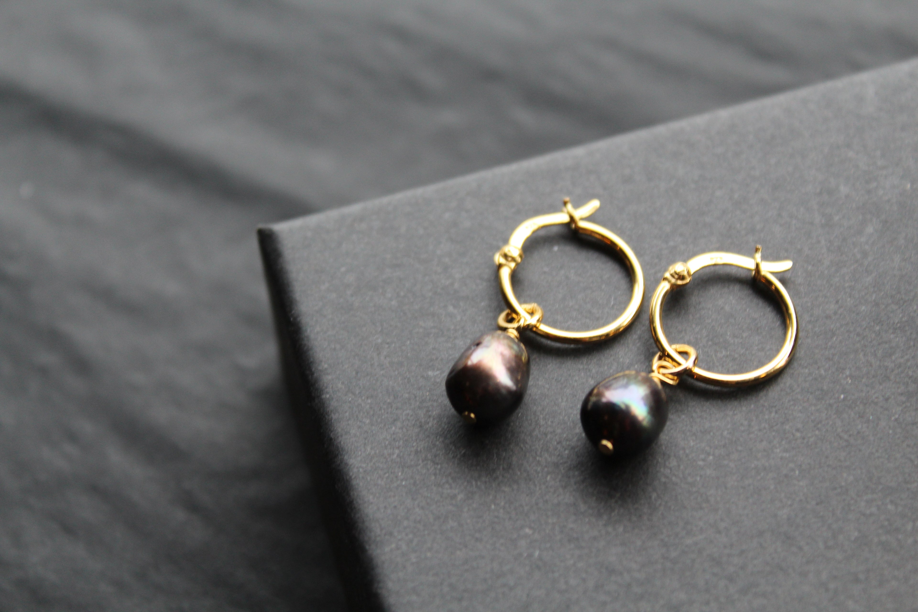 Black Pearl Hoops