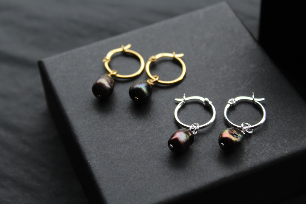 Black Pearl Hoops