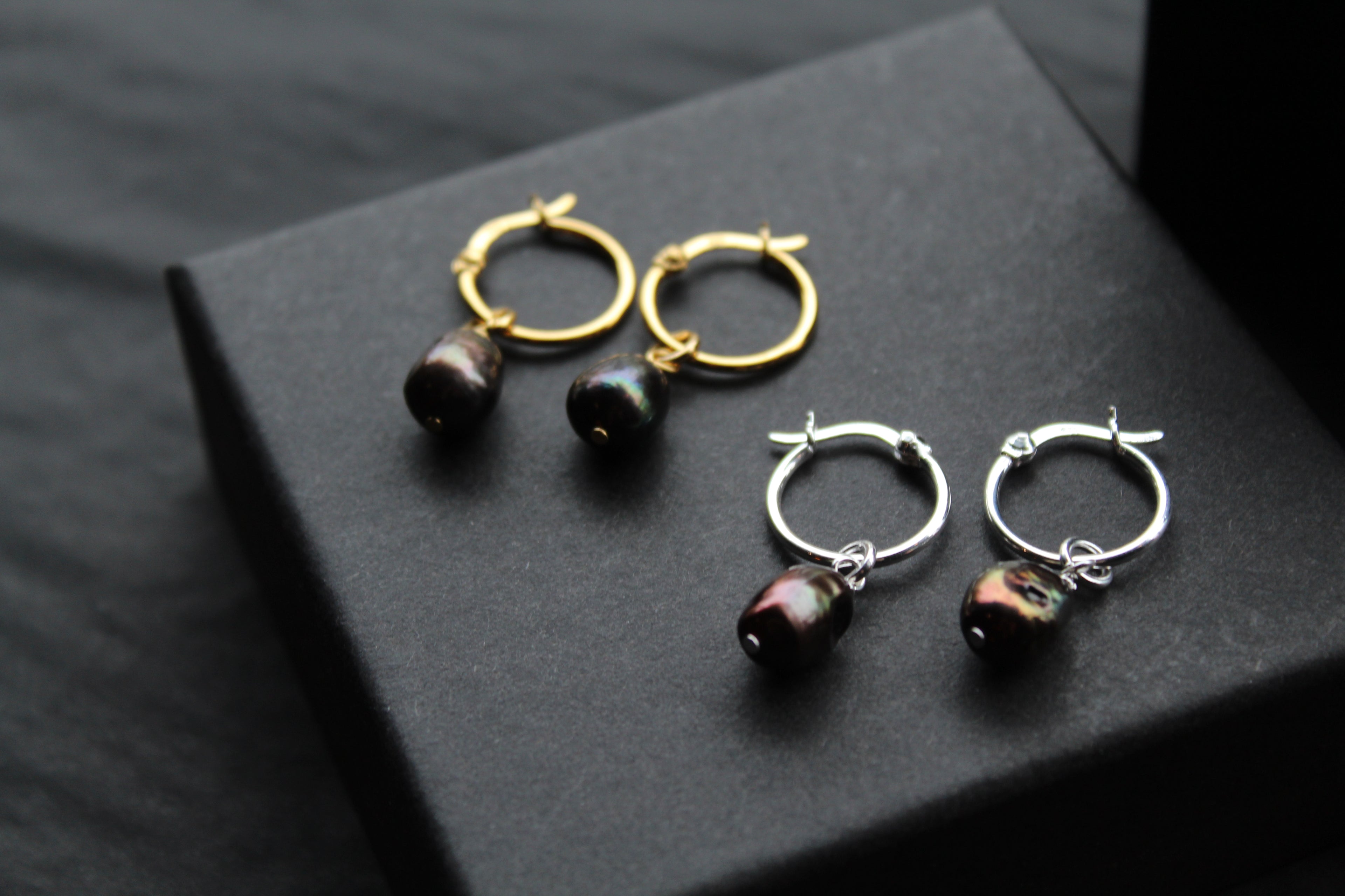 Black Pearl Hoops