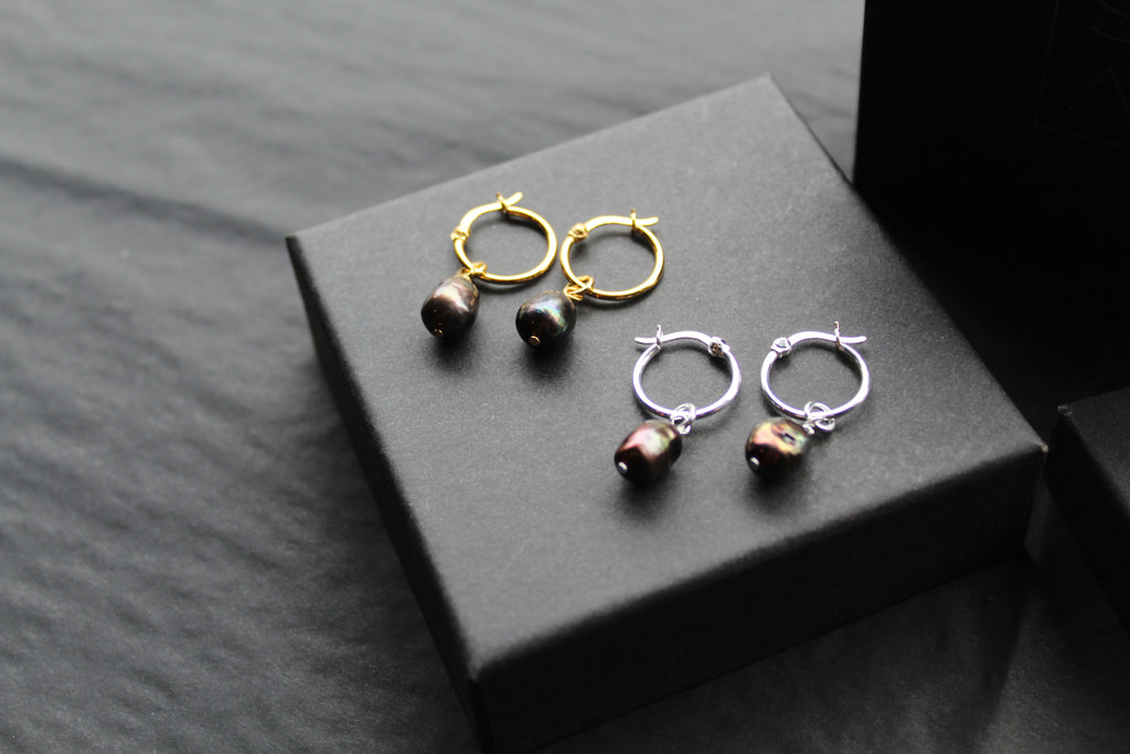Black Pearl Hoops