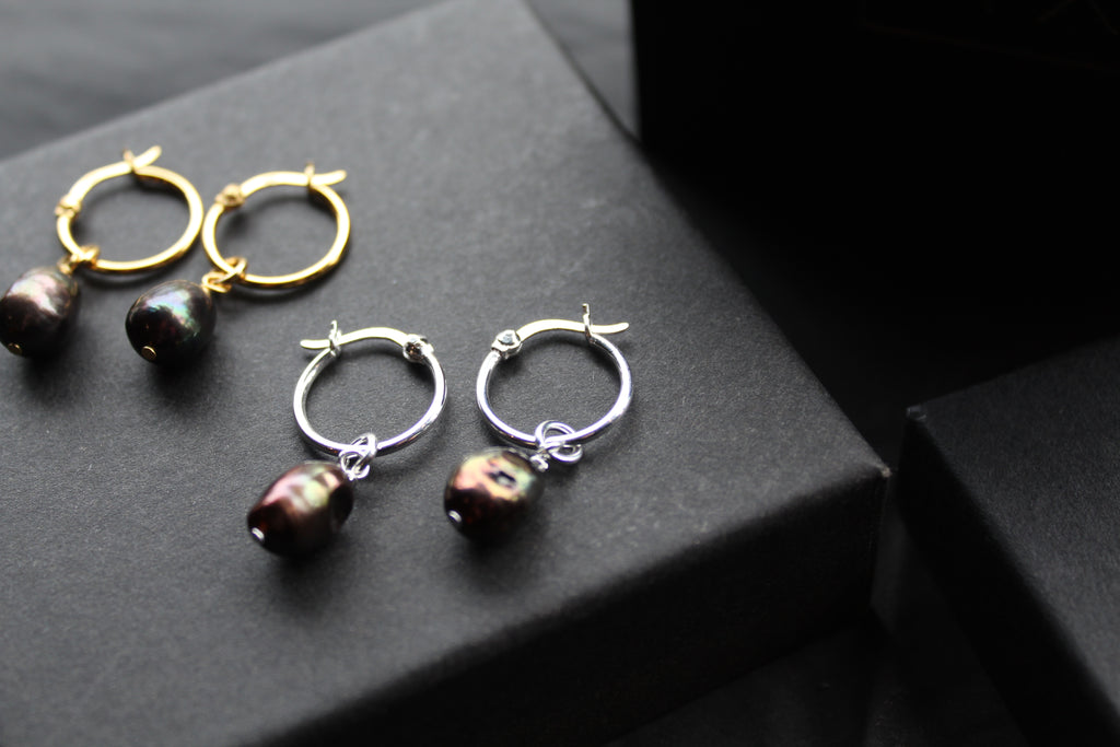 Black Pearl Hoops
