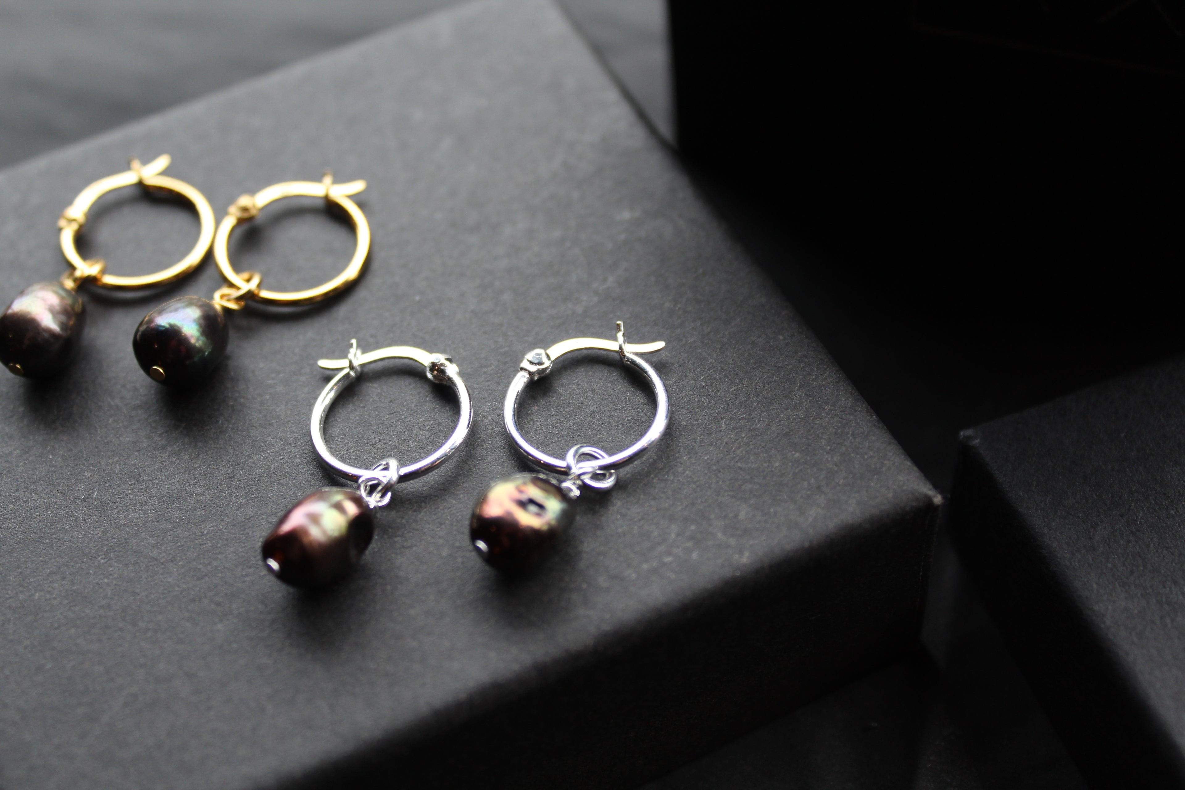 Black Pearl Hoops