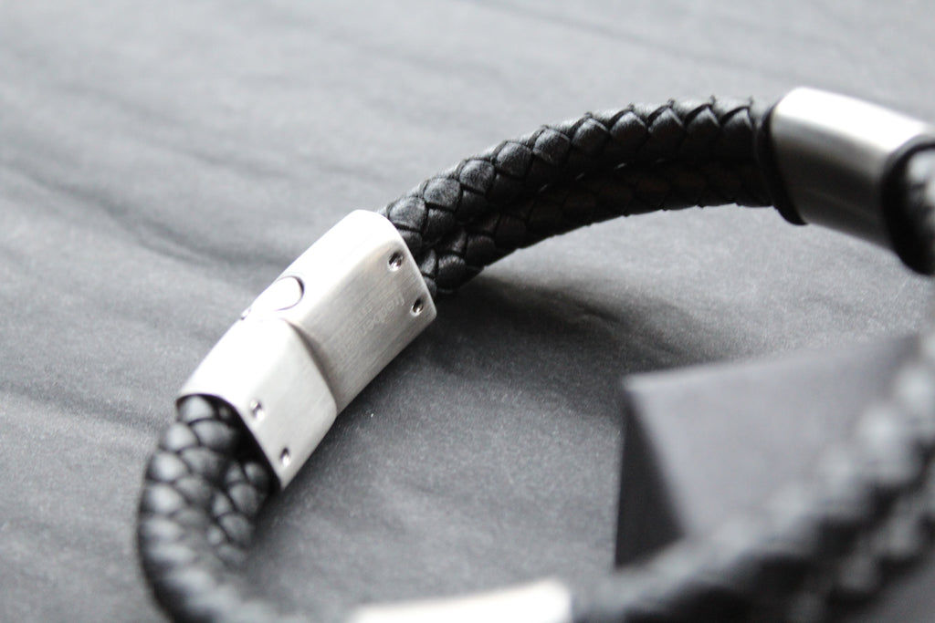 Black Stacked Braided Bracelet