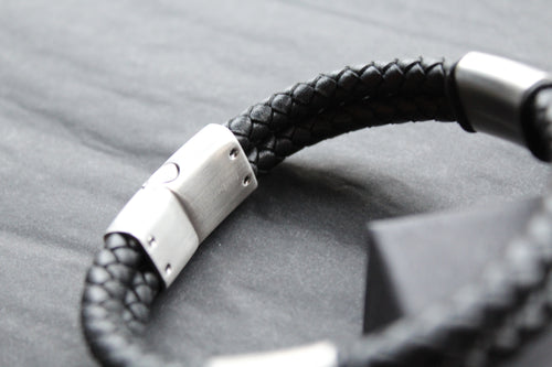 Black Stacked Braided Bracelet