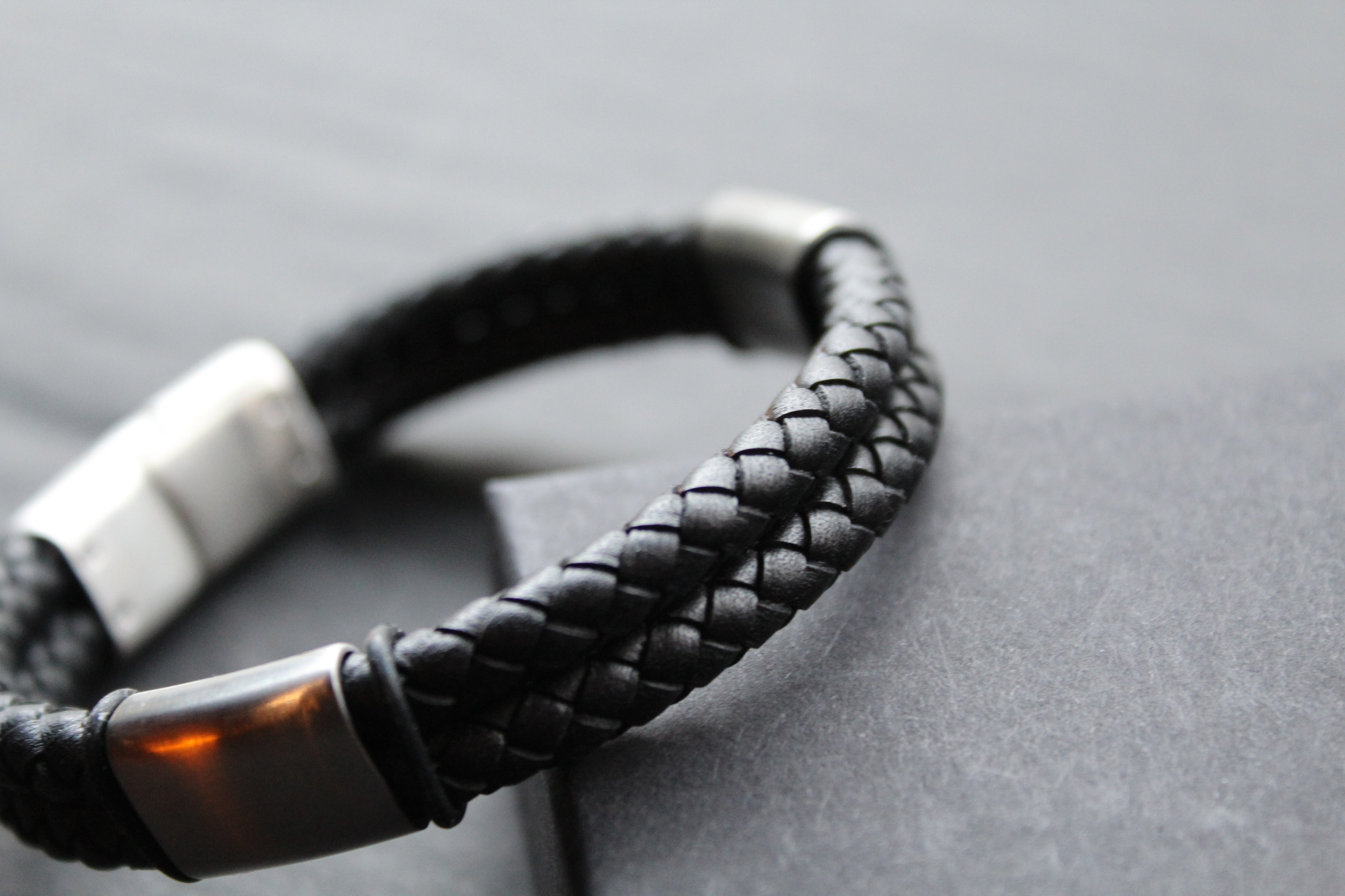 Black Stacked Braided Bracelet