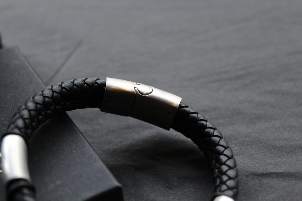 Black Stacked Braided Bracelet