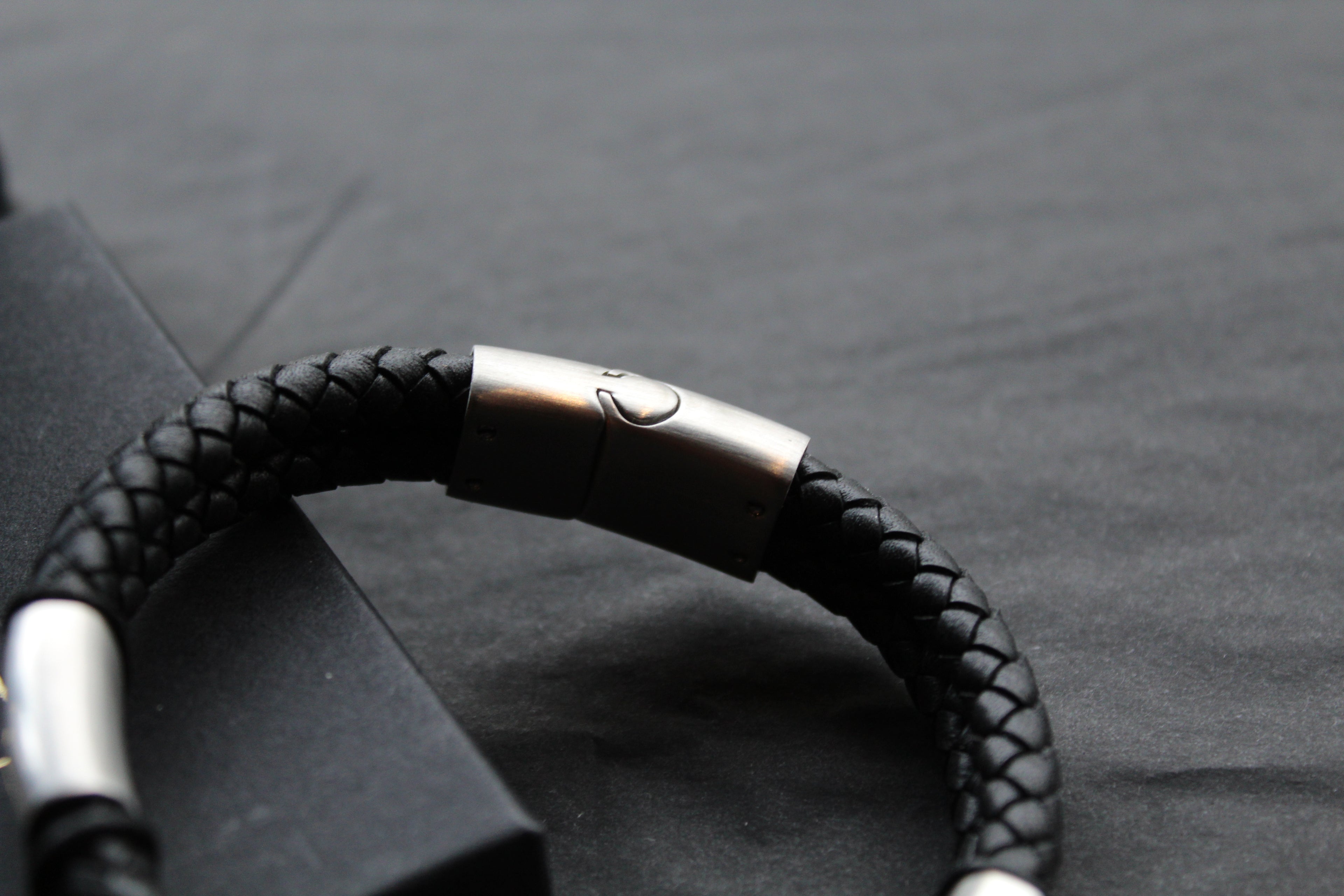 Black Stacked Braided Bracelet