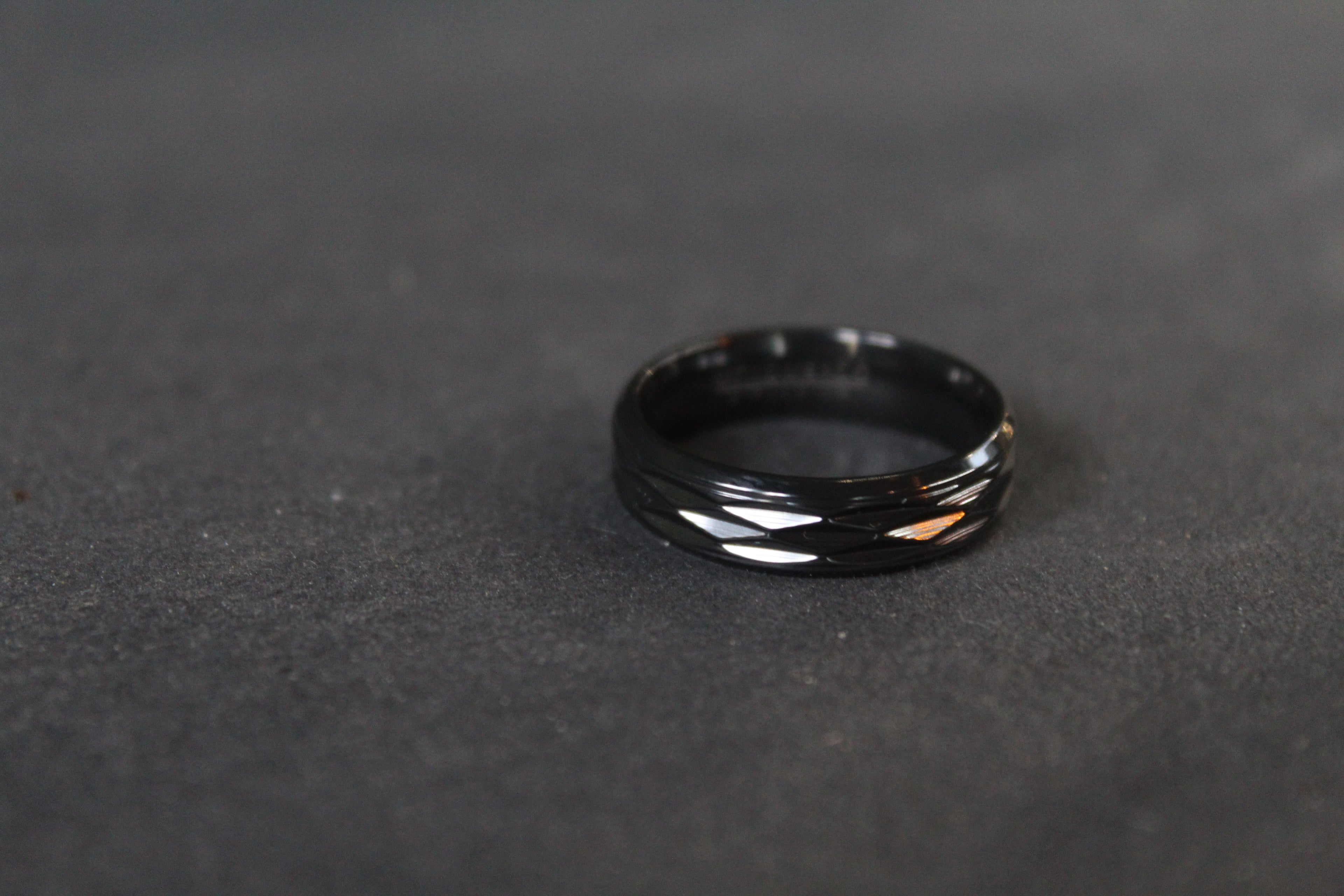 Black Zirconium Ruched Ring
