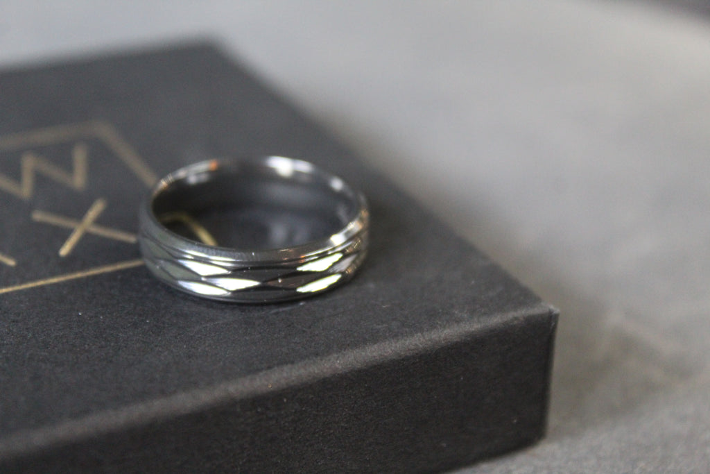 Black Zirconium Ruched Ring