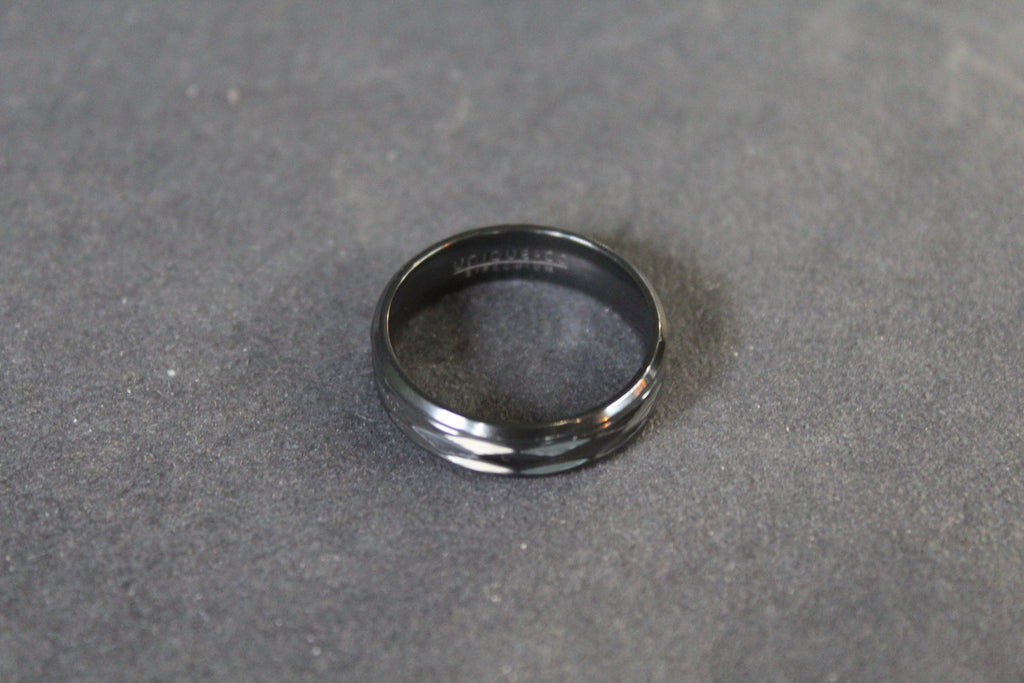 Black Zirconium Ruched Ring