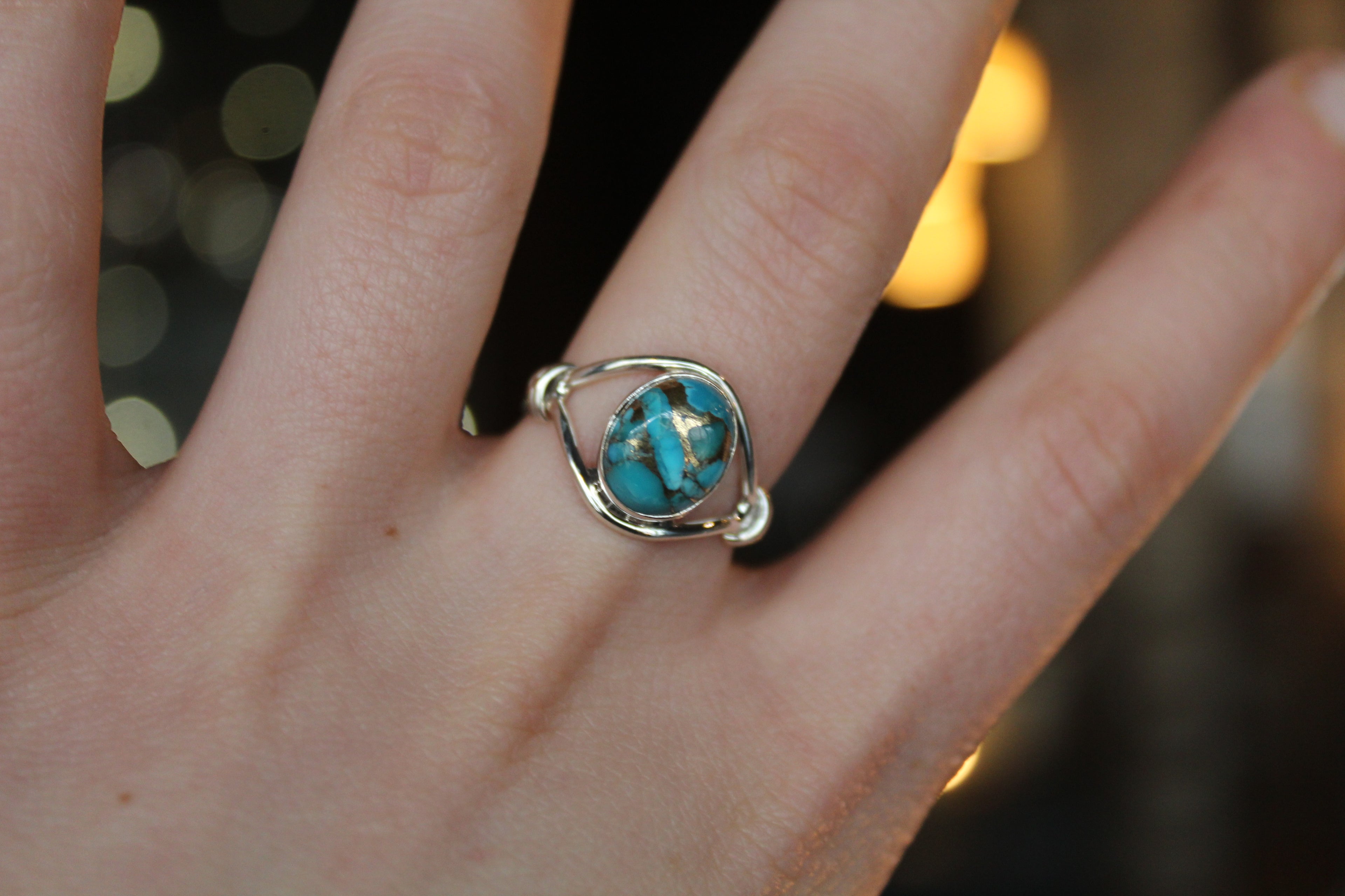 Blue Copper Turquoise Small Oval