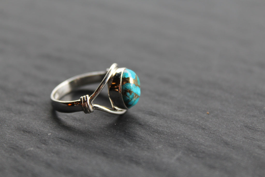 Blue Copper Turquoise Small Oval