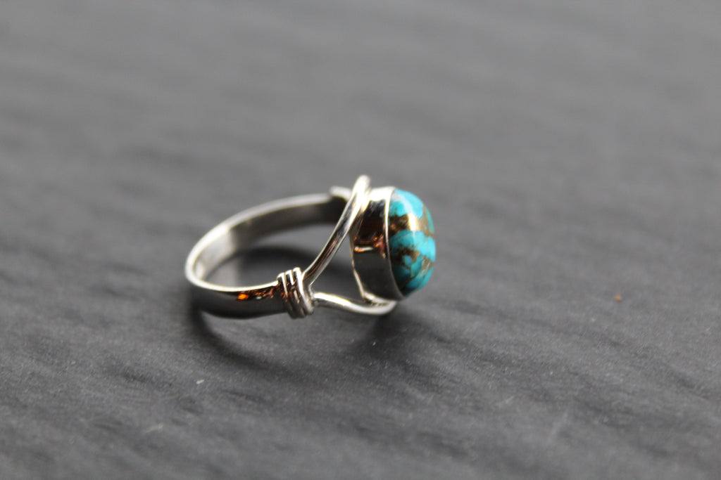 Blue Copper Turquoise Small Oval