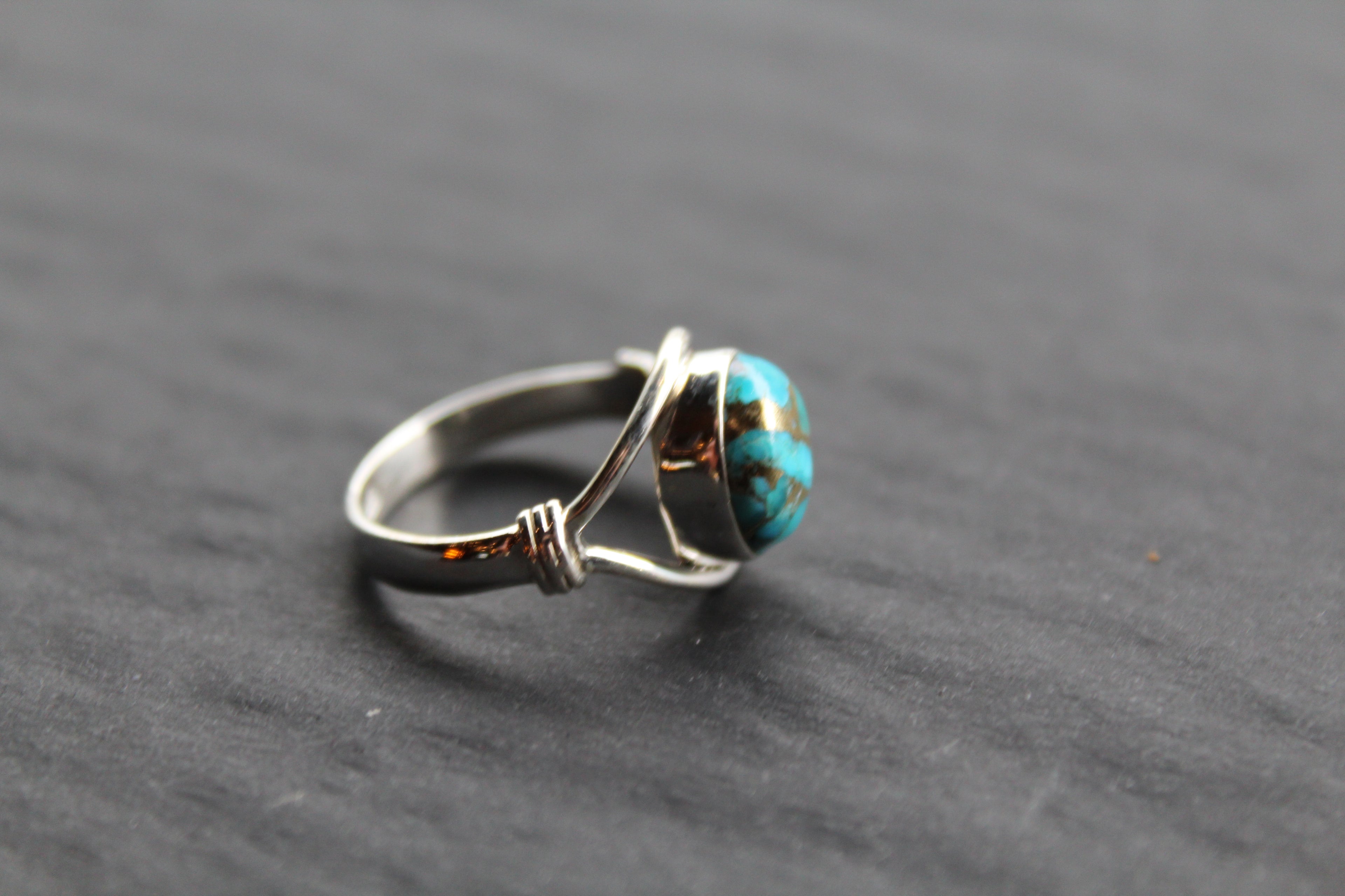 Blue Copper Turquoise Small Oval
