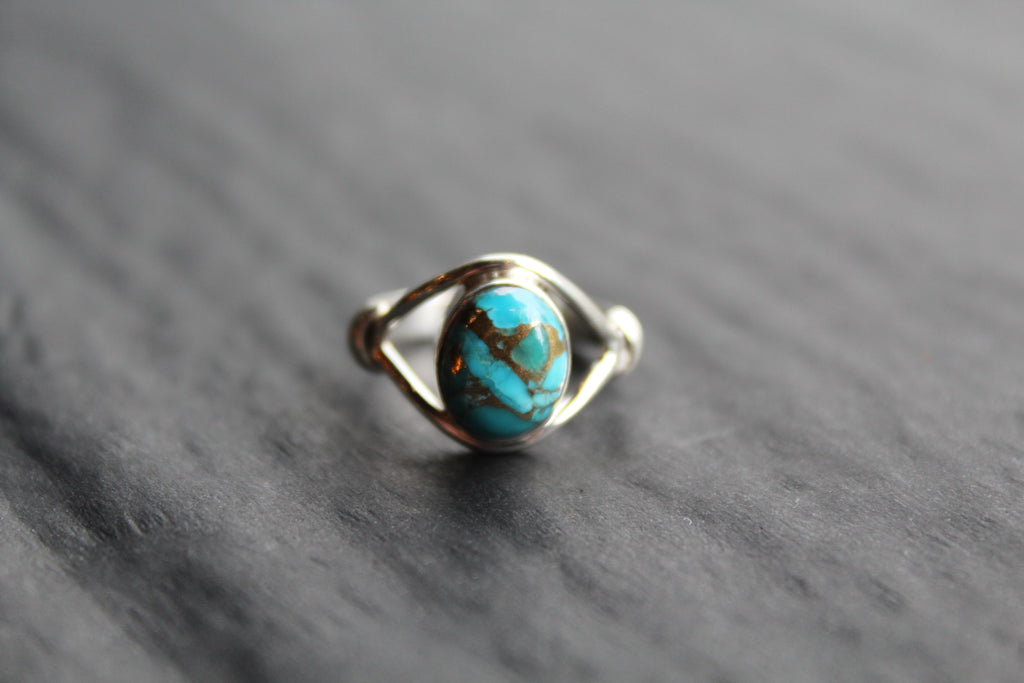 Blue Copper Turquoise Small Oval