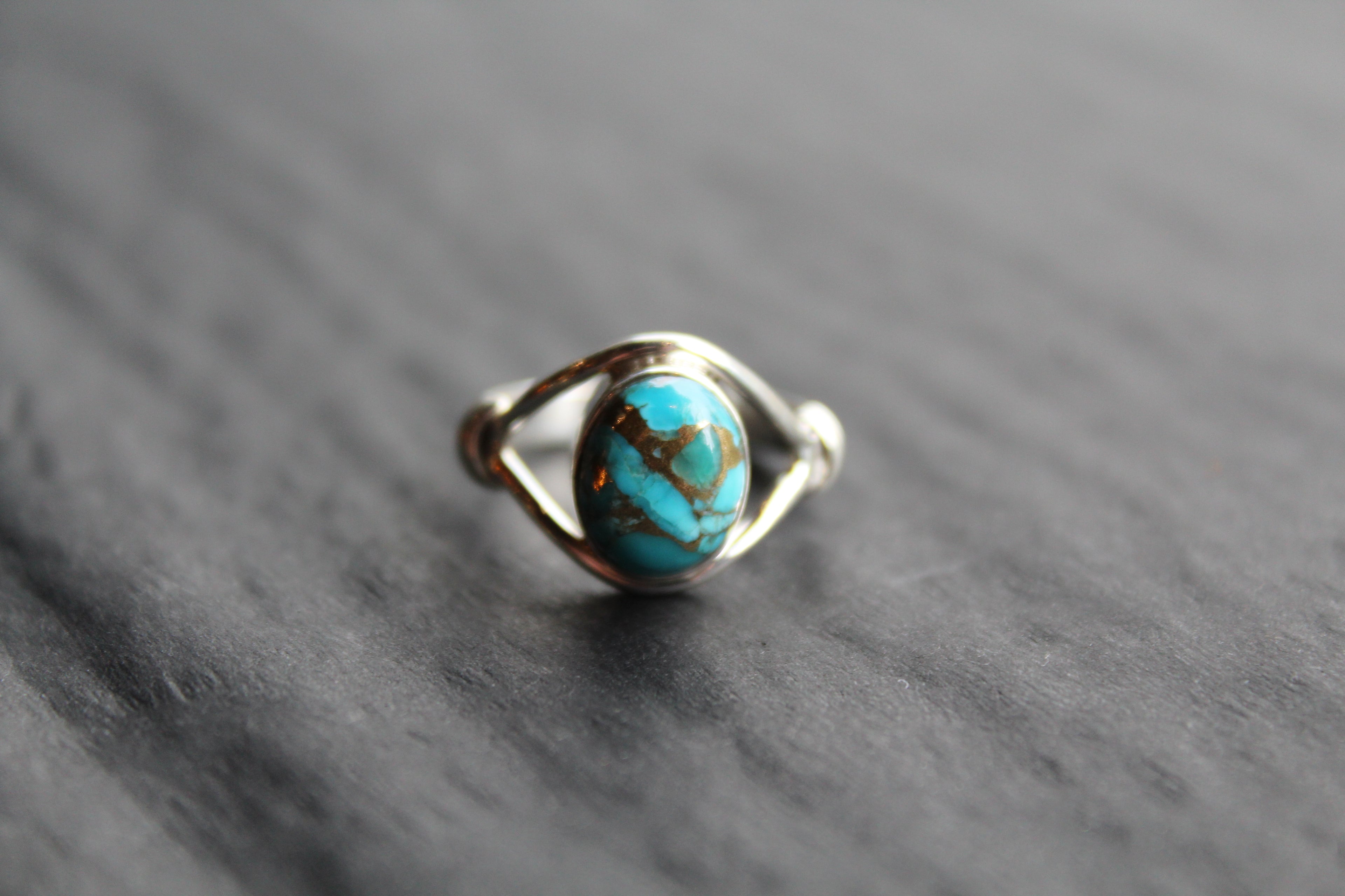 Blue Copper Turquoise Small Oval