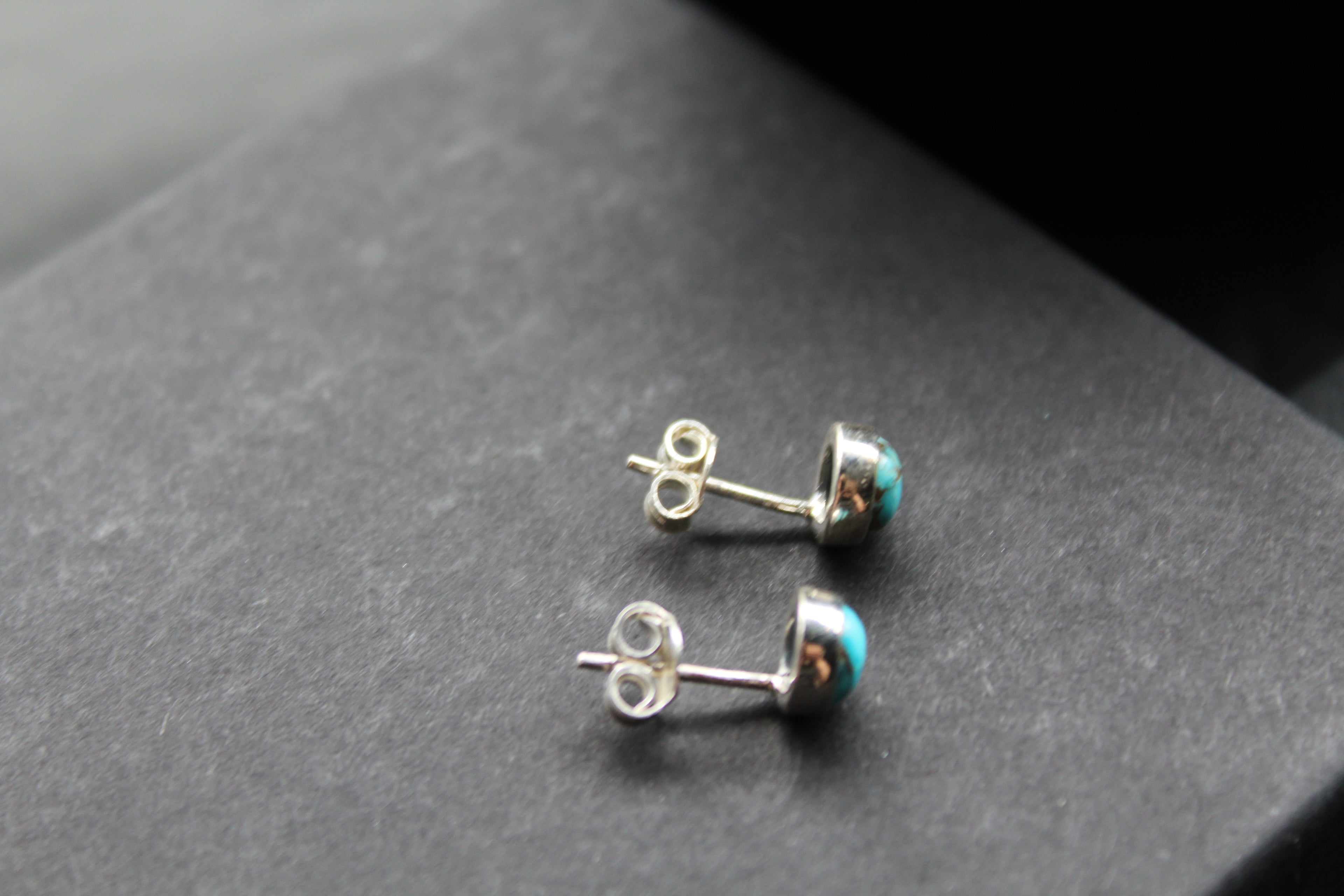 Blue Mohave Turquoise Round Studs