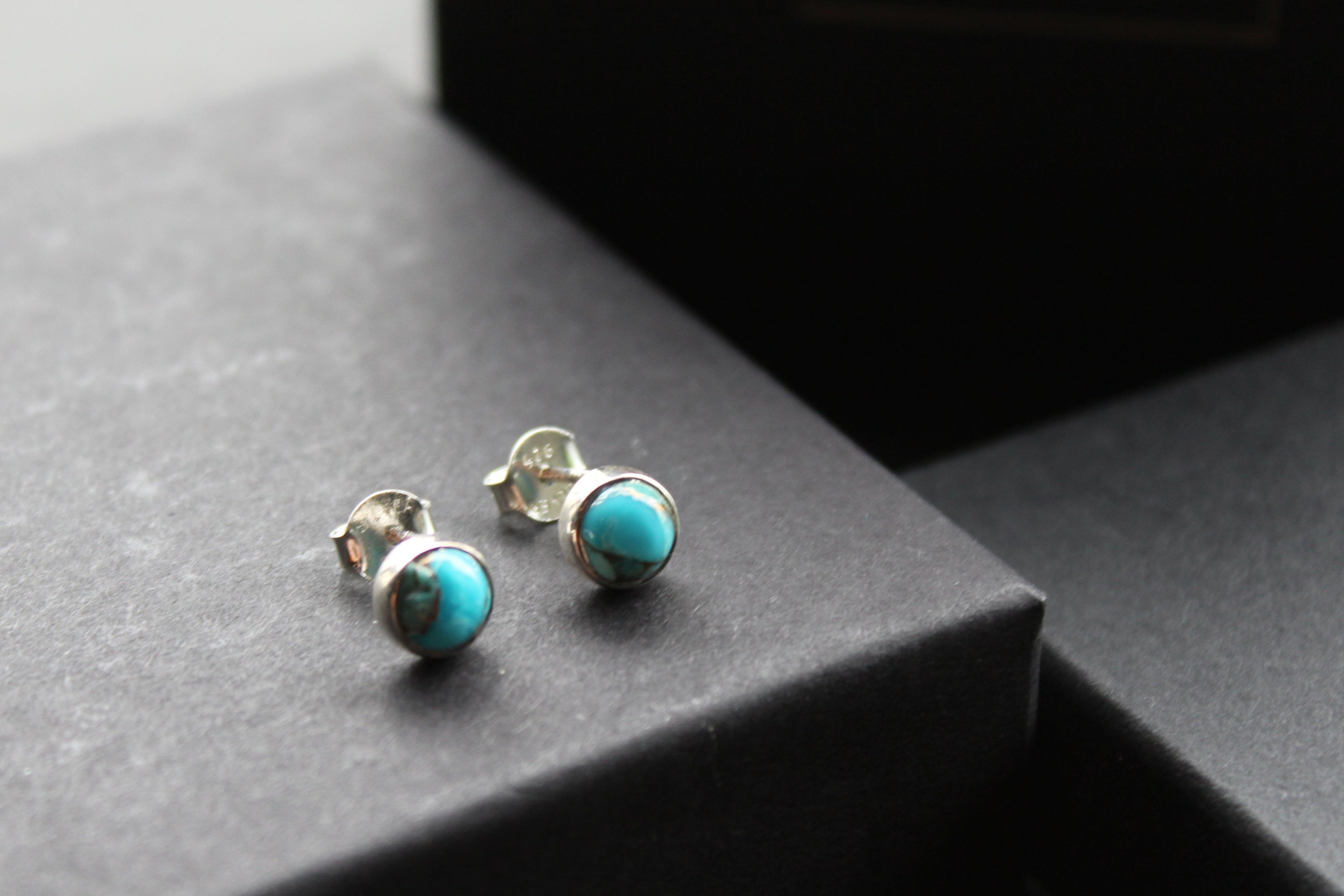 Blue Mohave Turquoise Round Studs