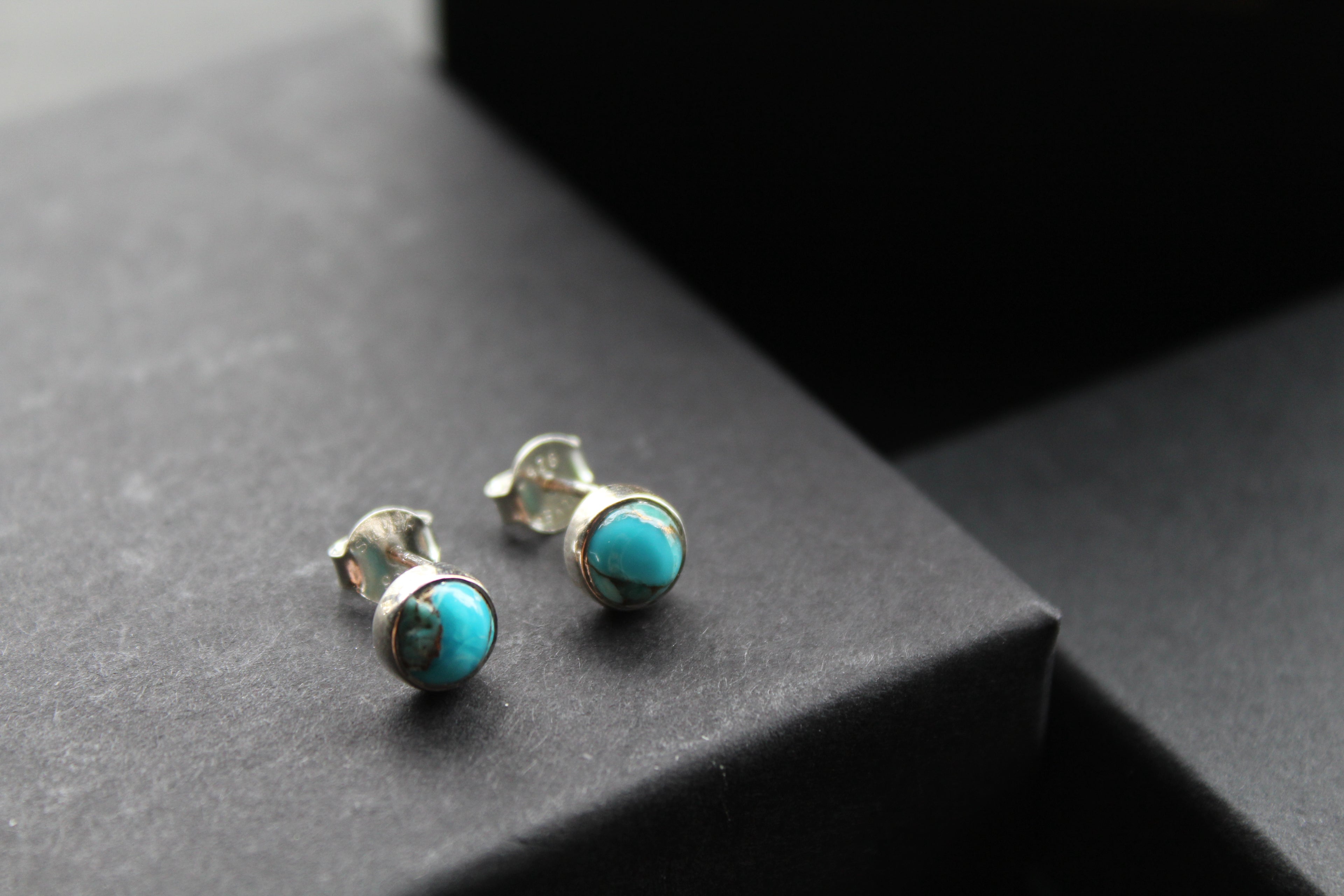 Blue Mohave Turquoise Round Studs