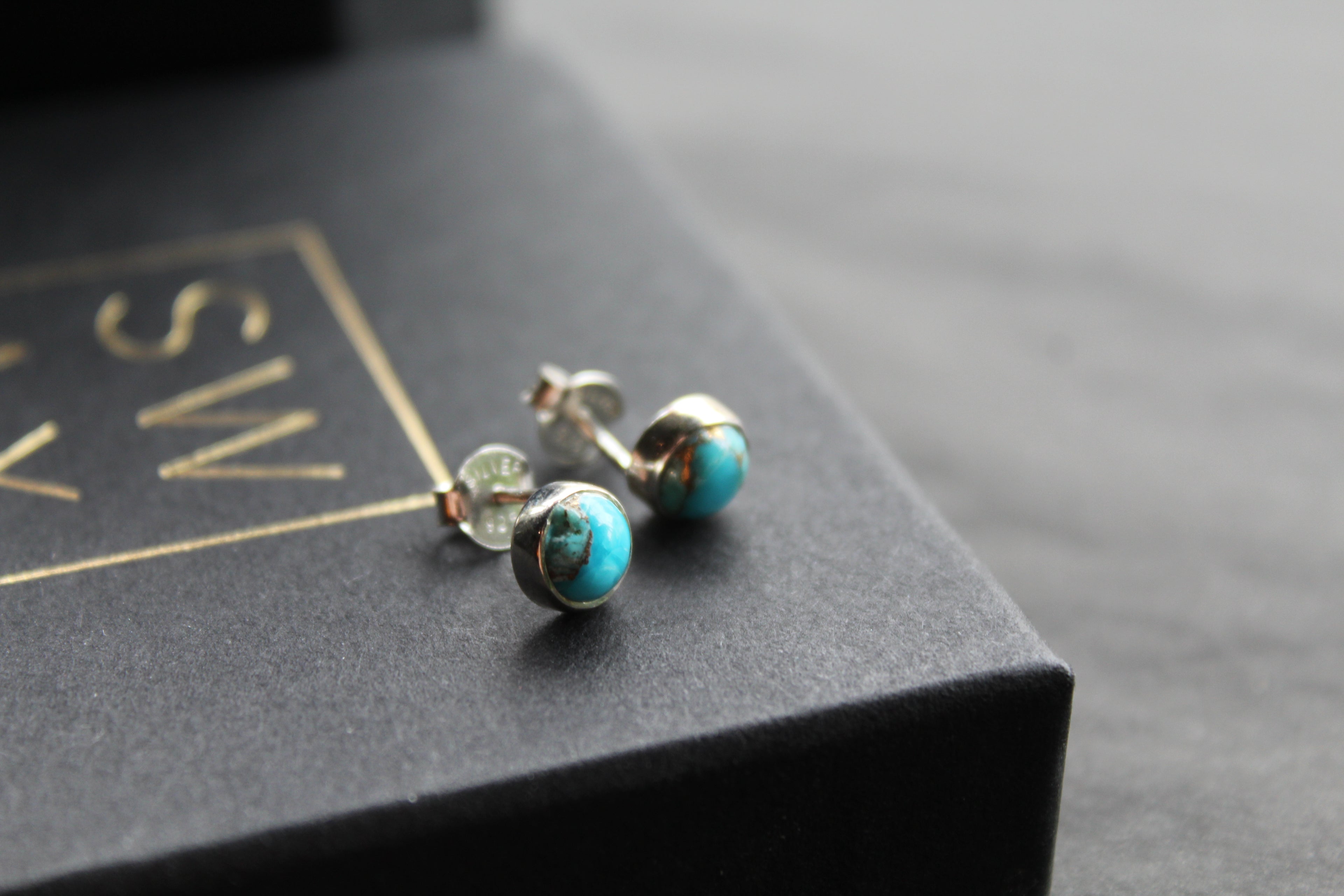 Blue Mohave Turquoise Round Studs