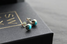 Load image into Gallery viewer, Blue Mohave Turquoise Round Studs
