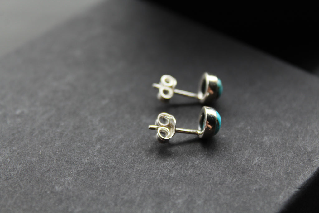 Blue Mohave Turquoise Round Studs