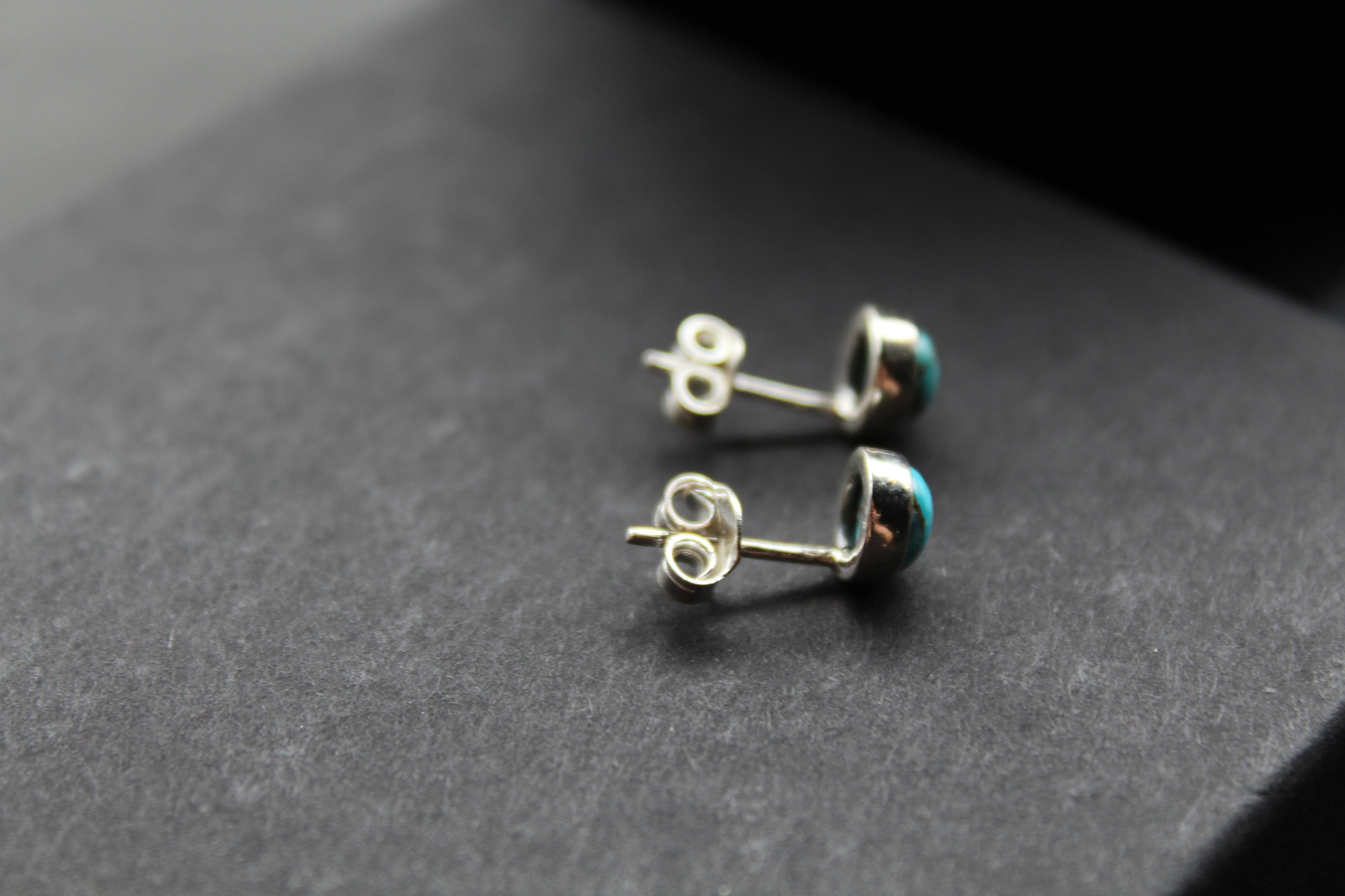 Blue Mohave Turquoise Round Studs