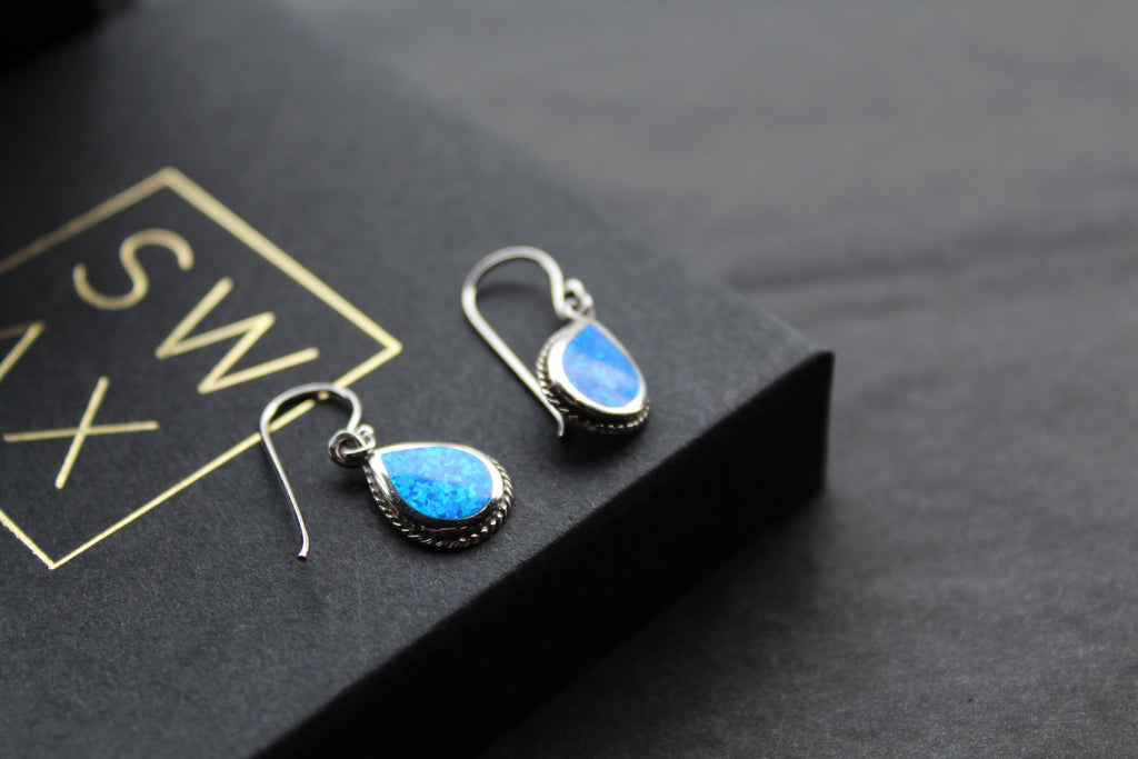Blue Opalite Teardrop Earrings