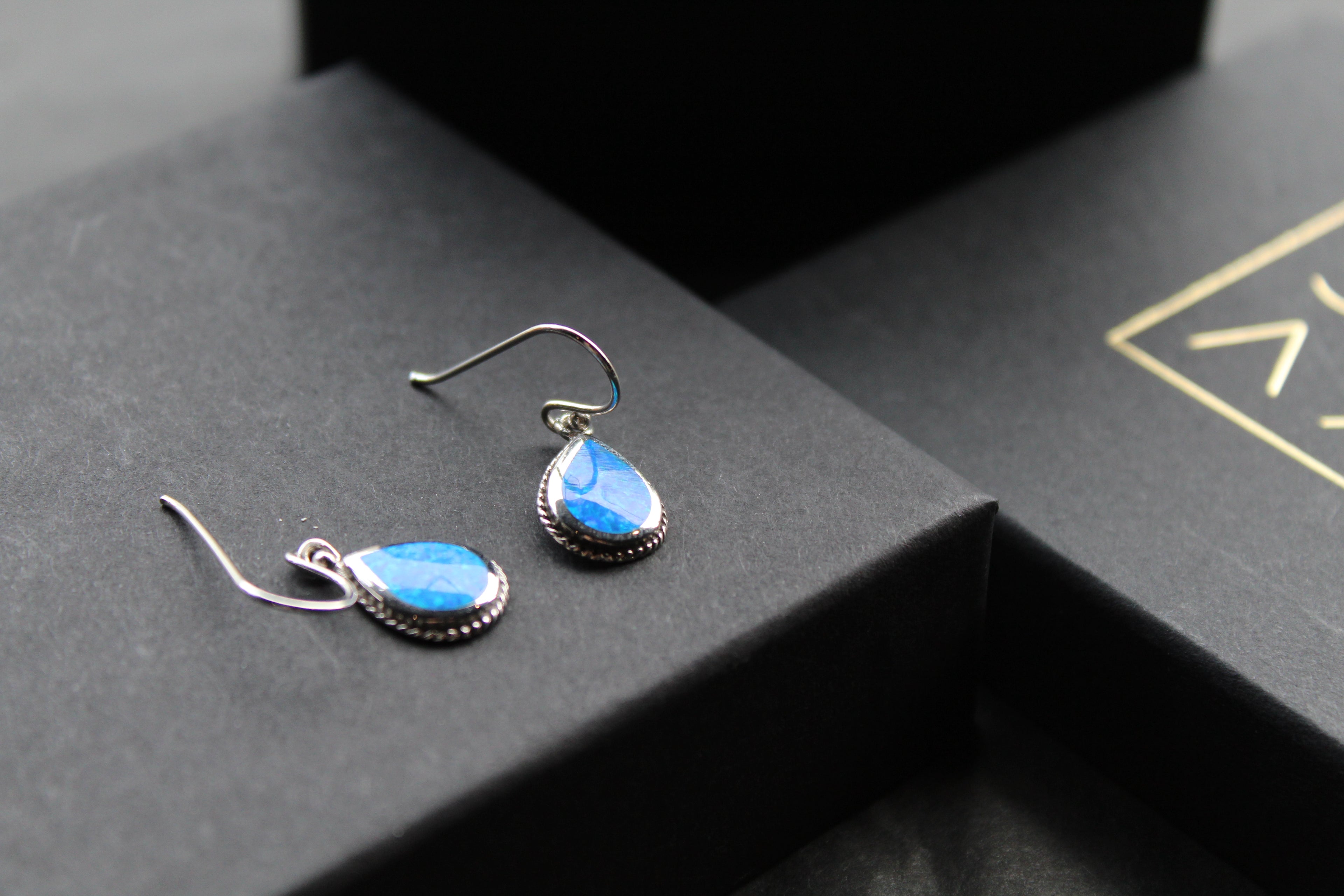 Blue Opalite Teardrop Earrings