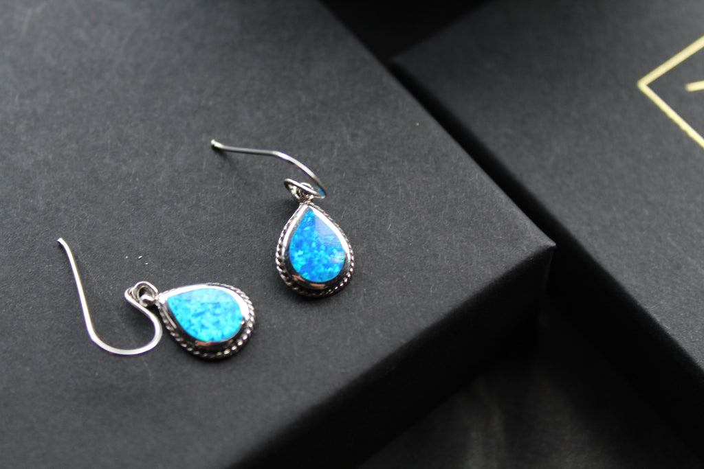 Blue Opalite Teardrop Earrings