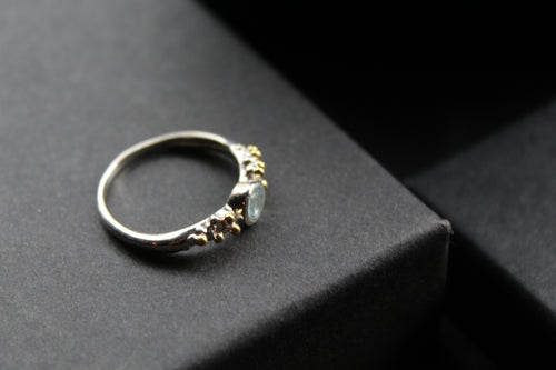 Blue Topaz Dainty Sterling Silver Molten Ring