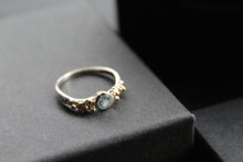 Load image into Gallery viewer, Blue Topaz Dainty Sterling Silver Molten Ring

