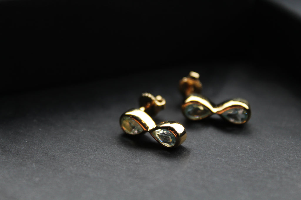 Blue Topaz Double Drop Earrings