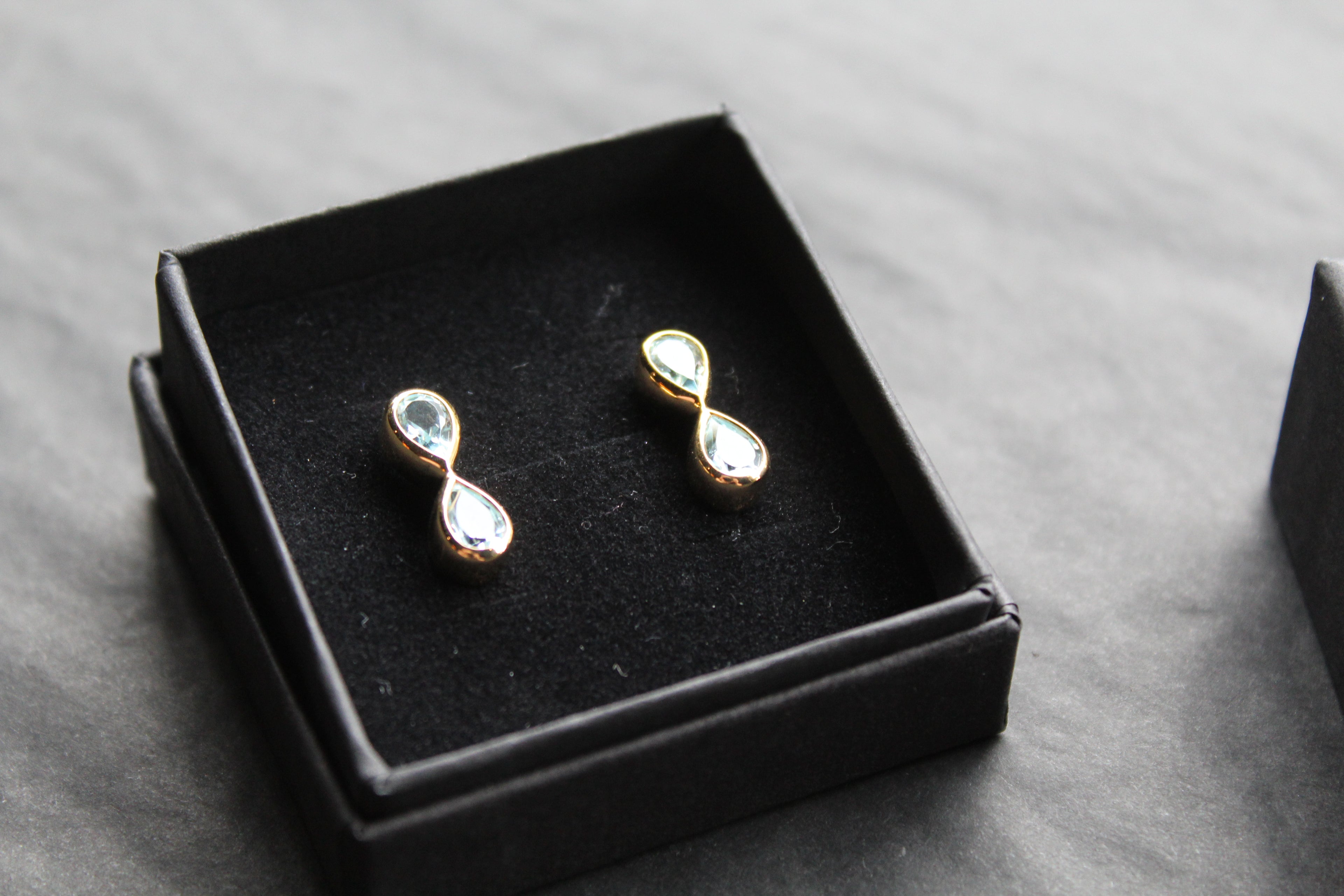 Blue Topaz Double Drop Earrings