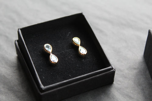 Blue Topaz Double Drop Earrings